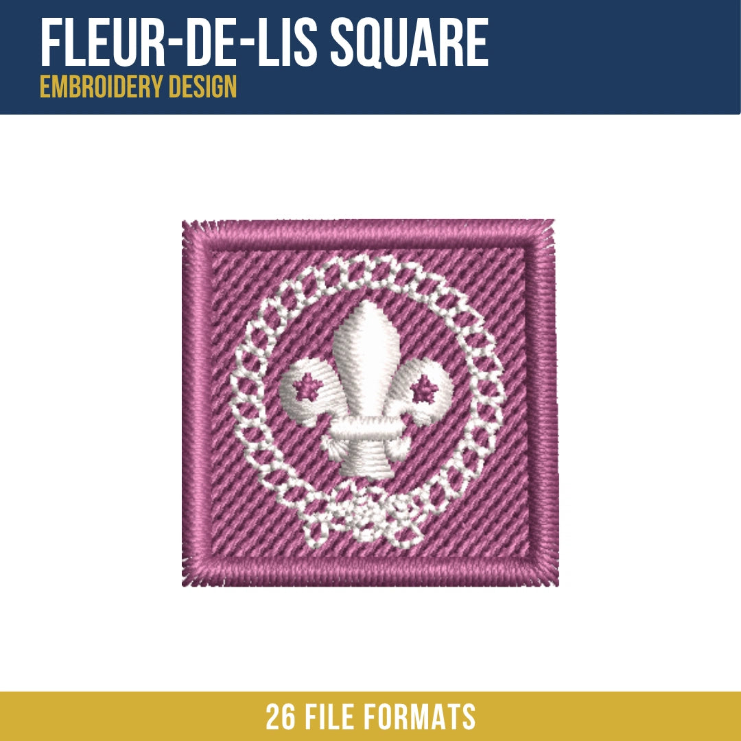 Fleur-de-Lis Square Embroidery Design