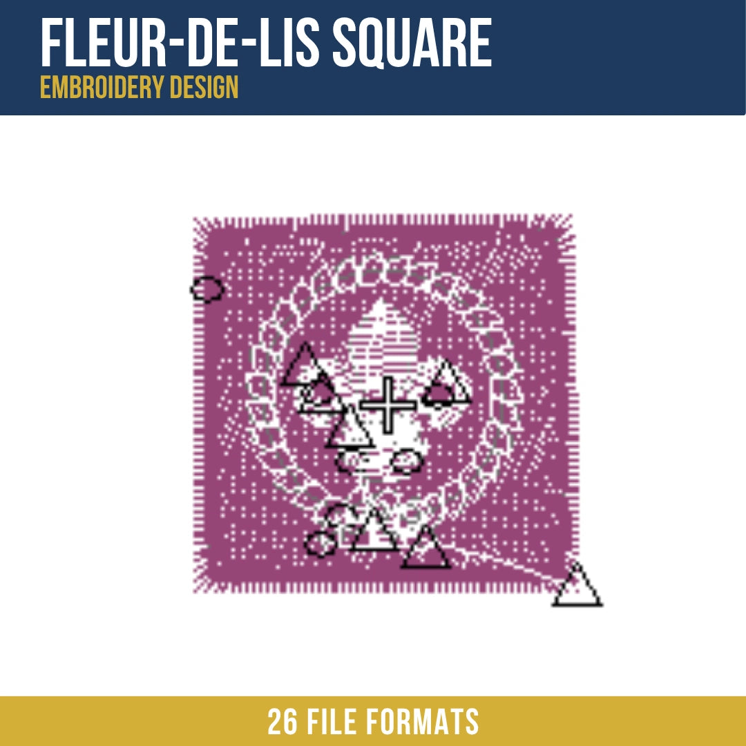 Fleur-de-Lis Square Embroidery Design