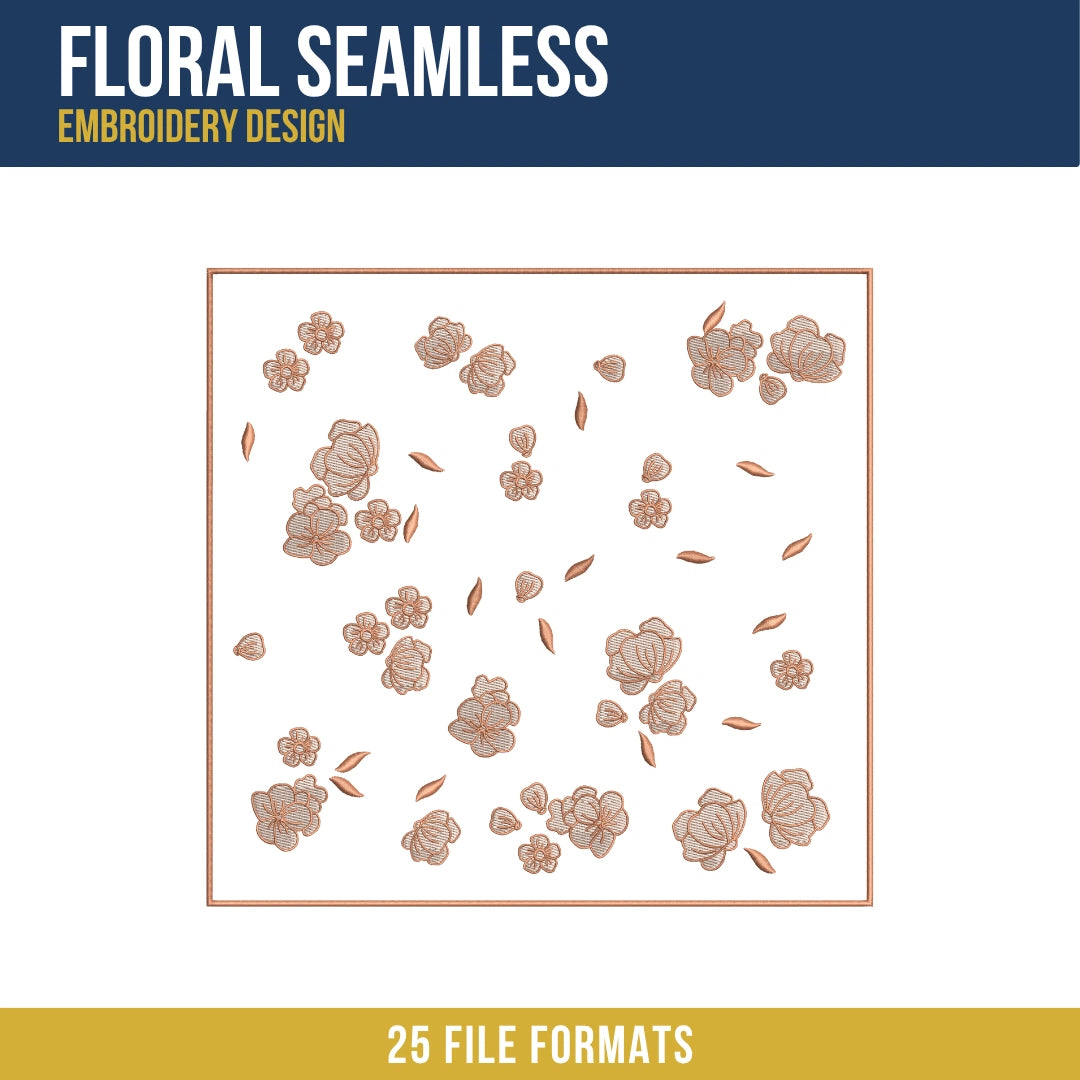 Floral Seamless Embroidery Design