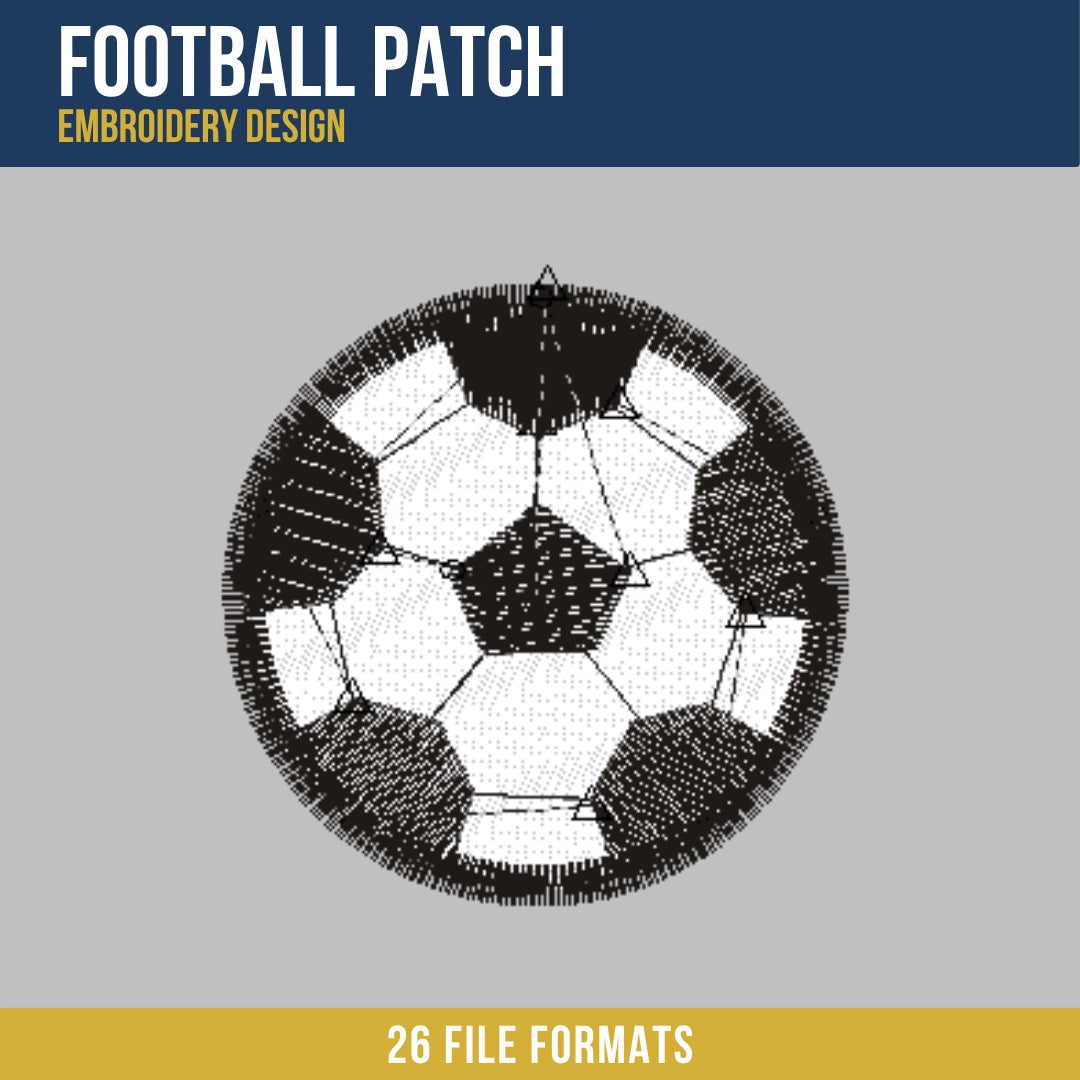 Football Patch Embroidery Design