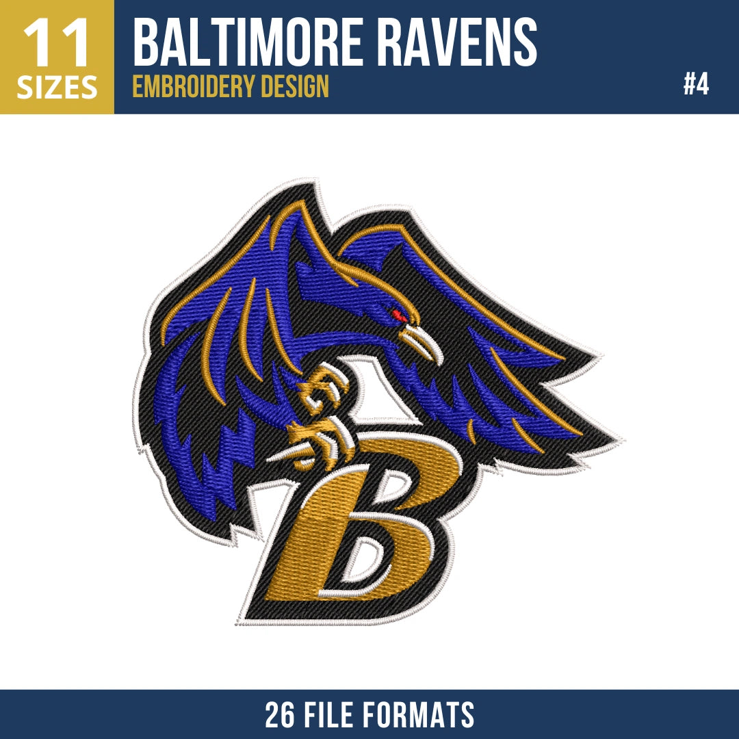 Baltimore Ravens Embroidery Design Bundle