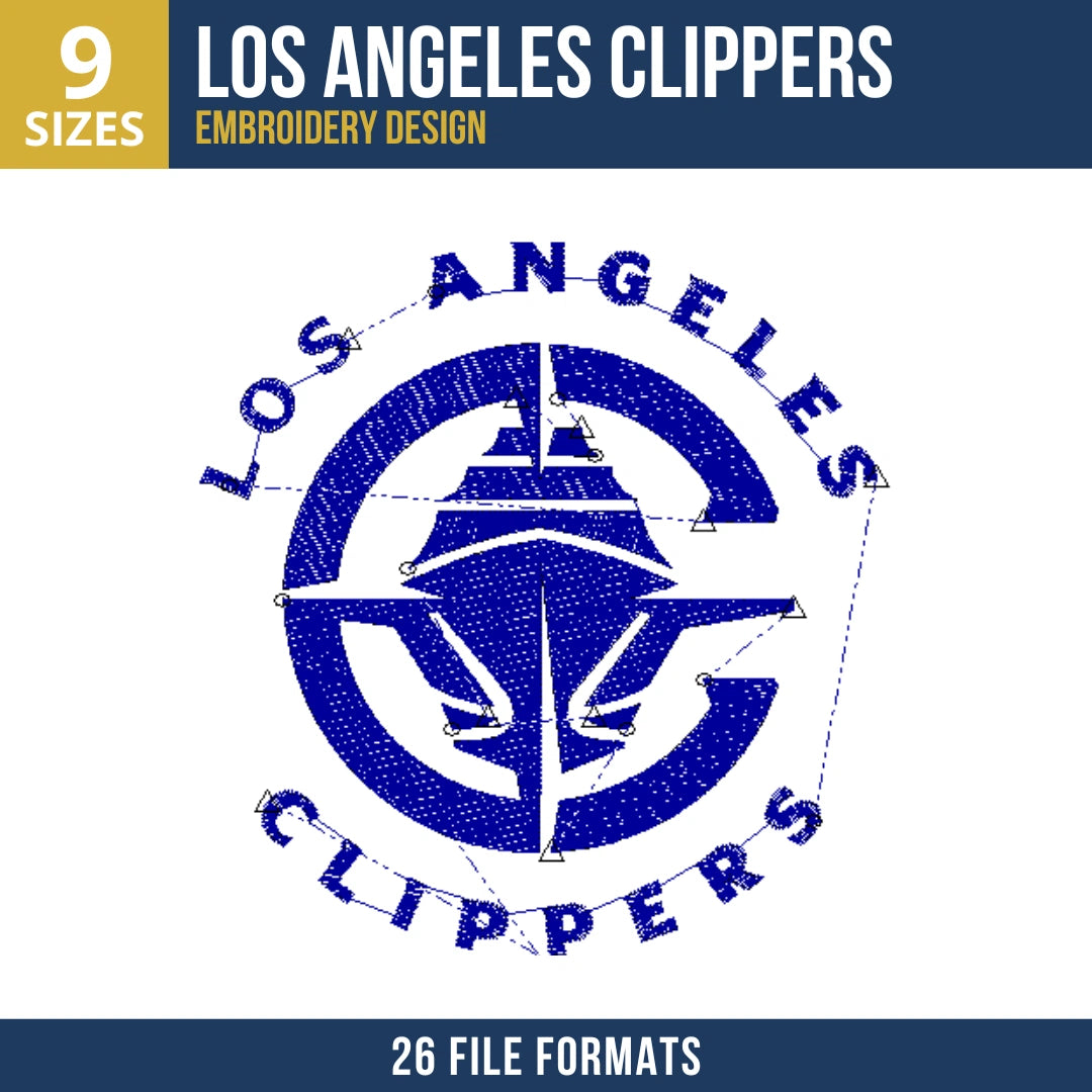 Los Angeles Clippers Circular Logo Embroidery Design