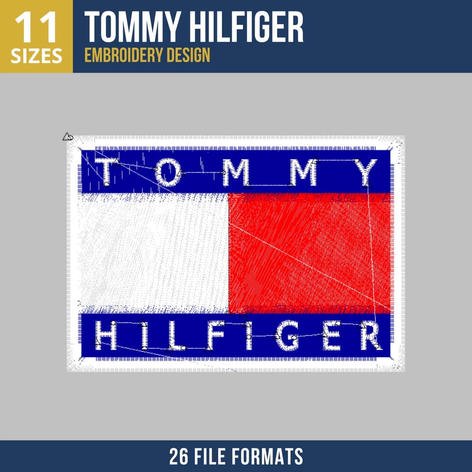 Tommy Hilfiger Flag Logo Embroidery Design
