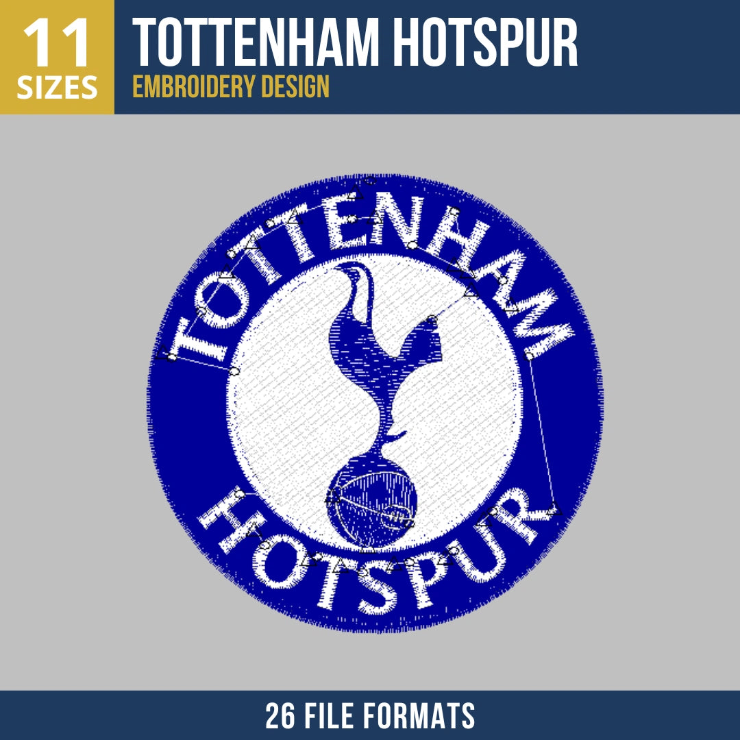 Tottenham Hotspur Round Club Crest Embroidery Design