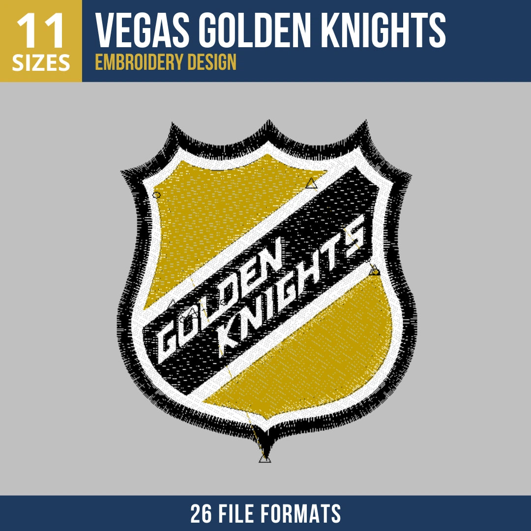 Vegas Golden Knights Shield Badge Embroidery Design 
