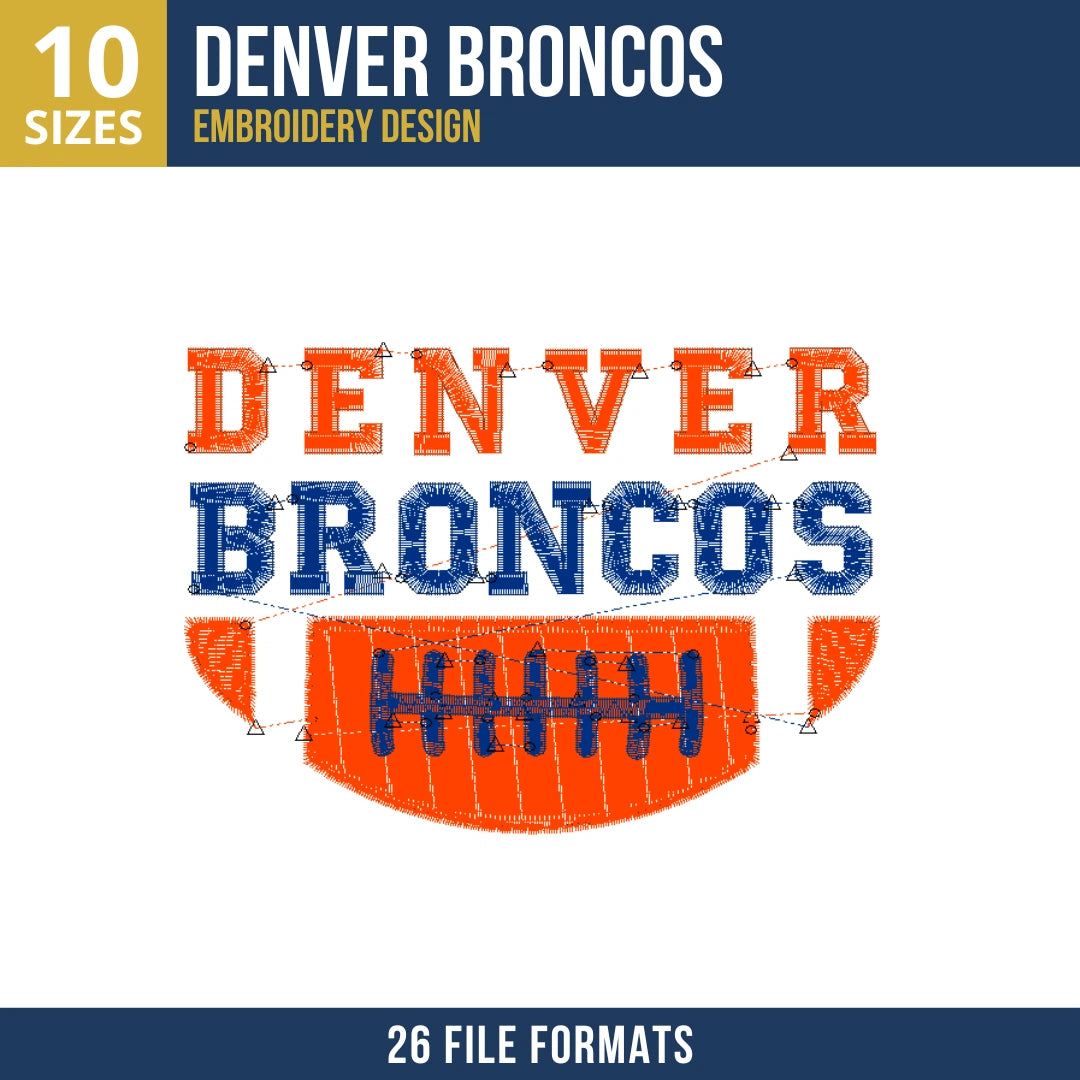 Denver Broncos DENVER BRONCOS Football Wordmark Embroidery Design