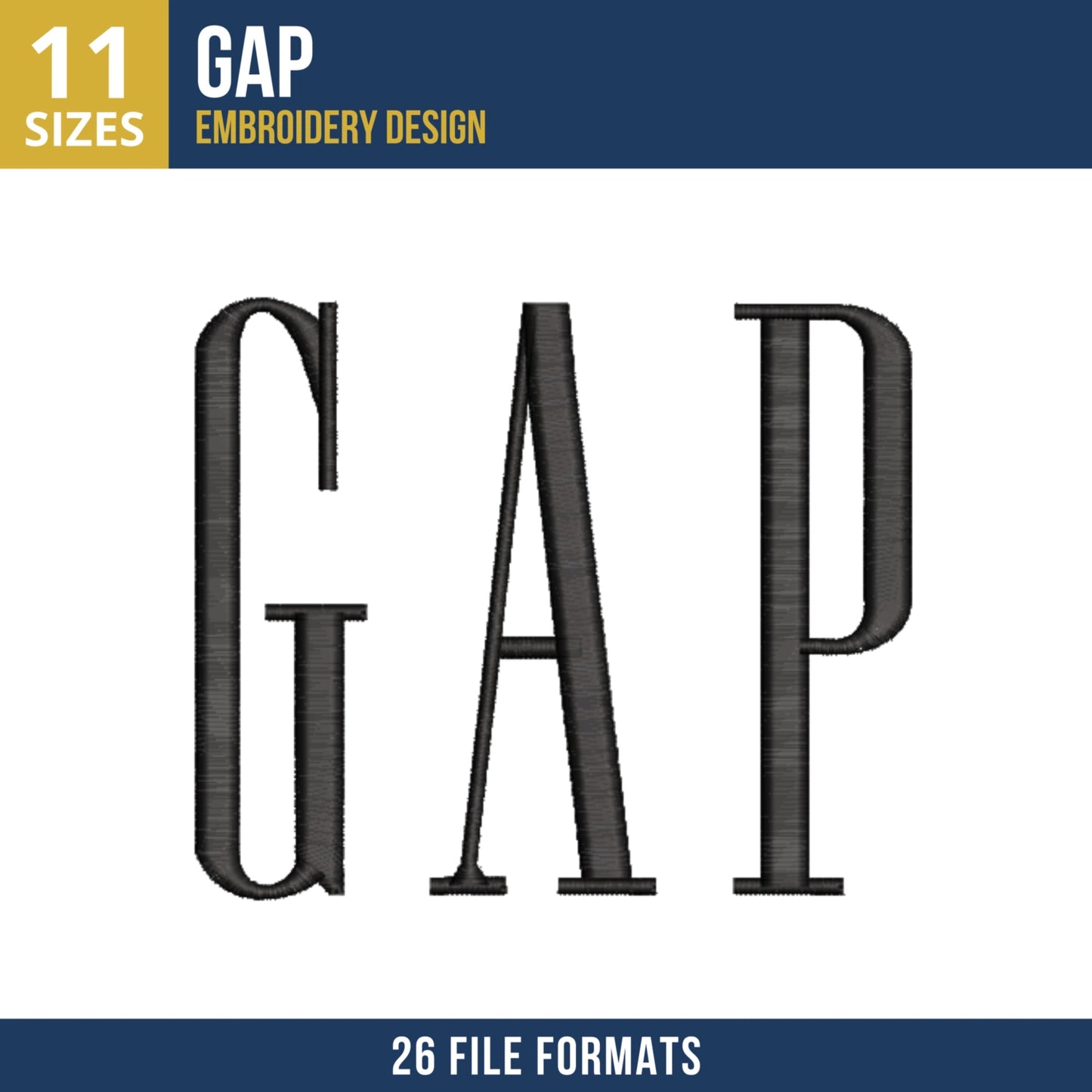GAP Wordmark Embroidery Design