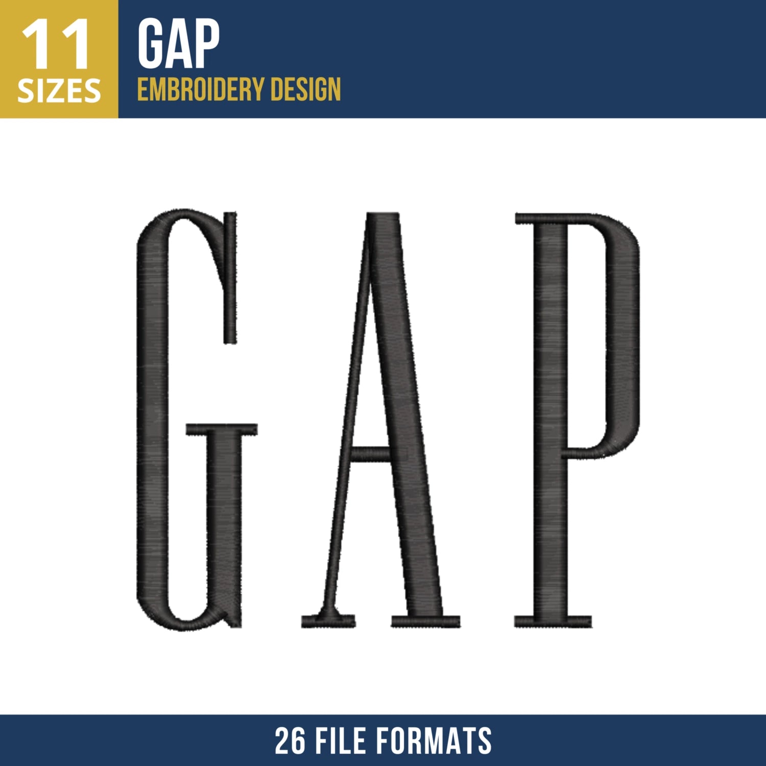 GAP Wordmark Embroidery Design