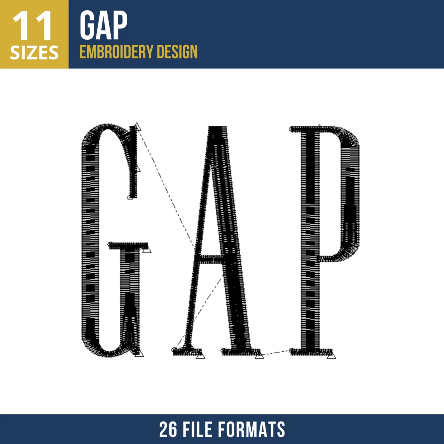 GAP Wordmark Embroidery Design