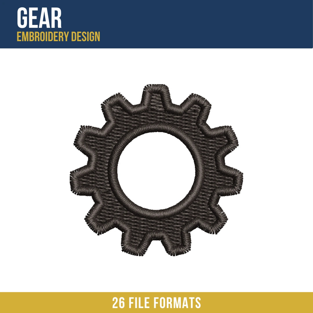 Gear Embroidery Design