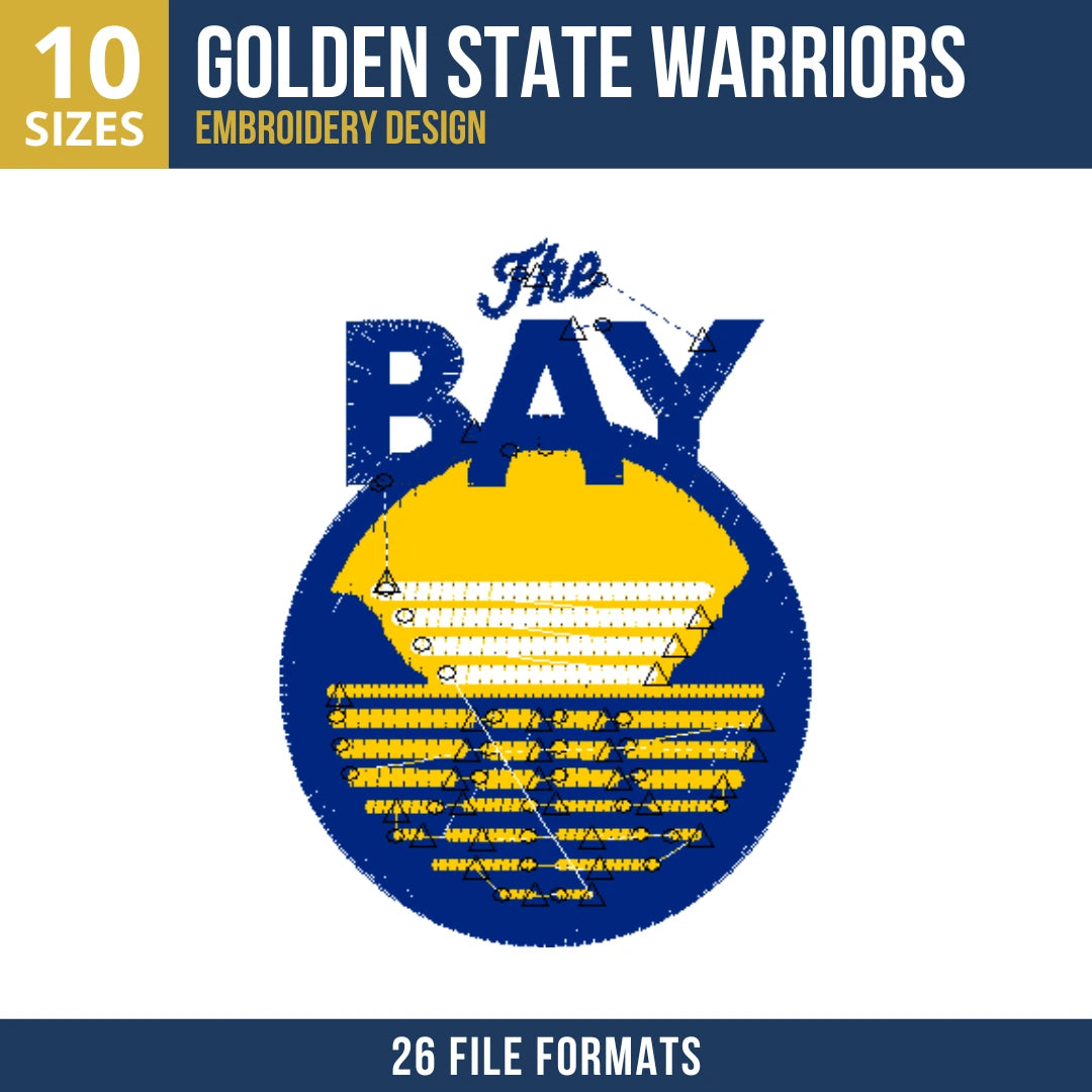 Golden State Warriors The Bay Embroidery Design