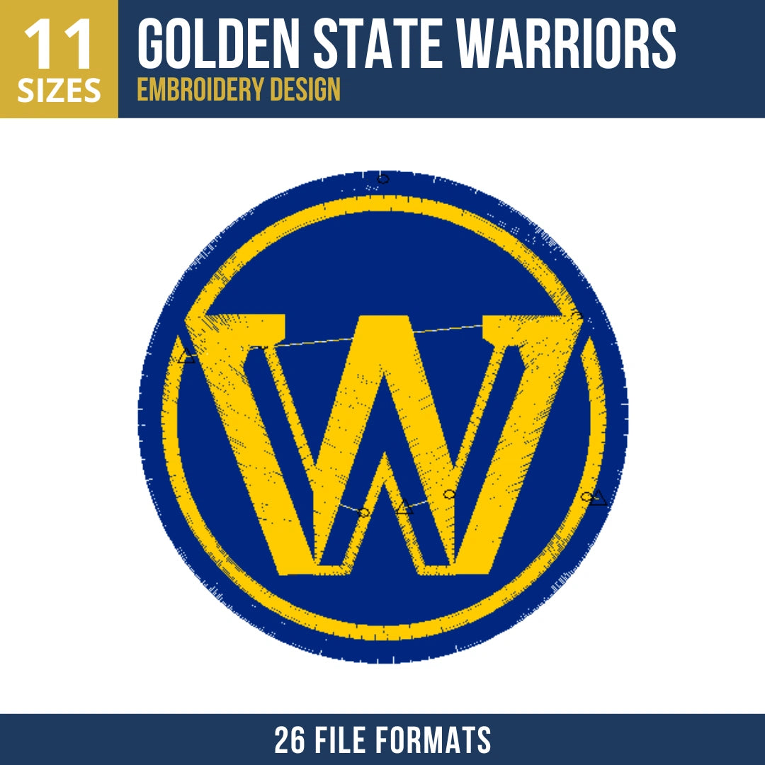 Golden State Warriors W Monogram Embroidery Design