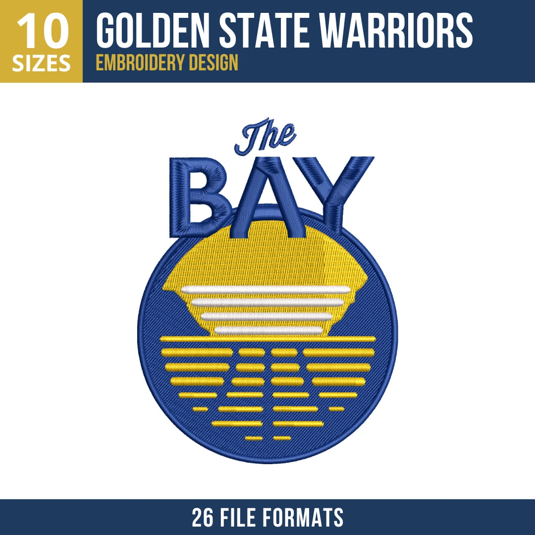 Golden State Warriors The Bay Embroidery Design