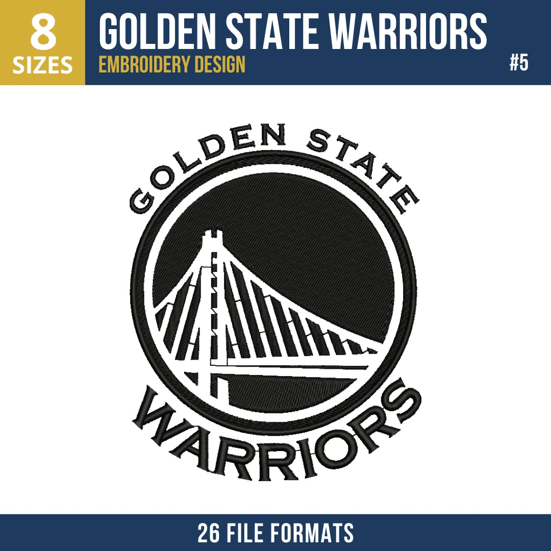 Golden State Warriors Embroidery Design Bundle | 6 Designs