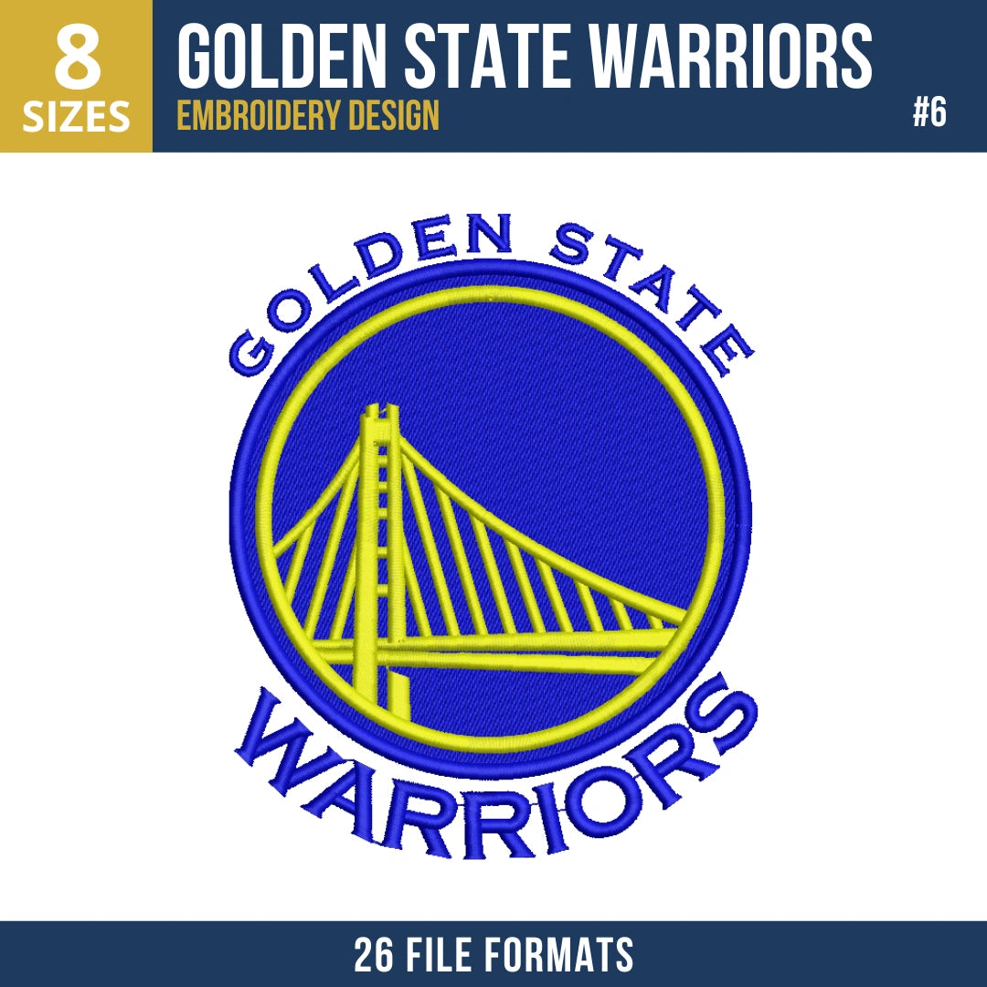 Golden State Warriors Embroidery Design Bundle | 6 Designs