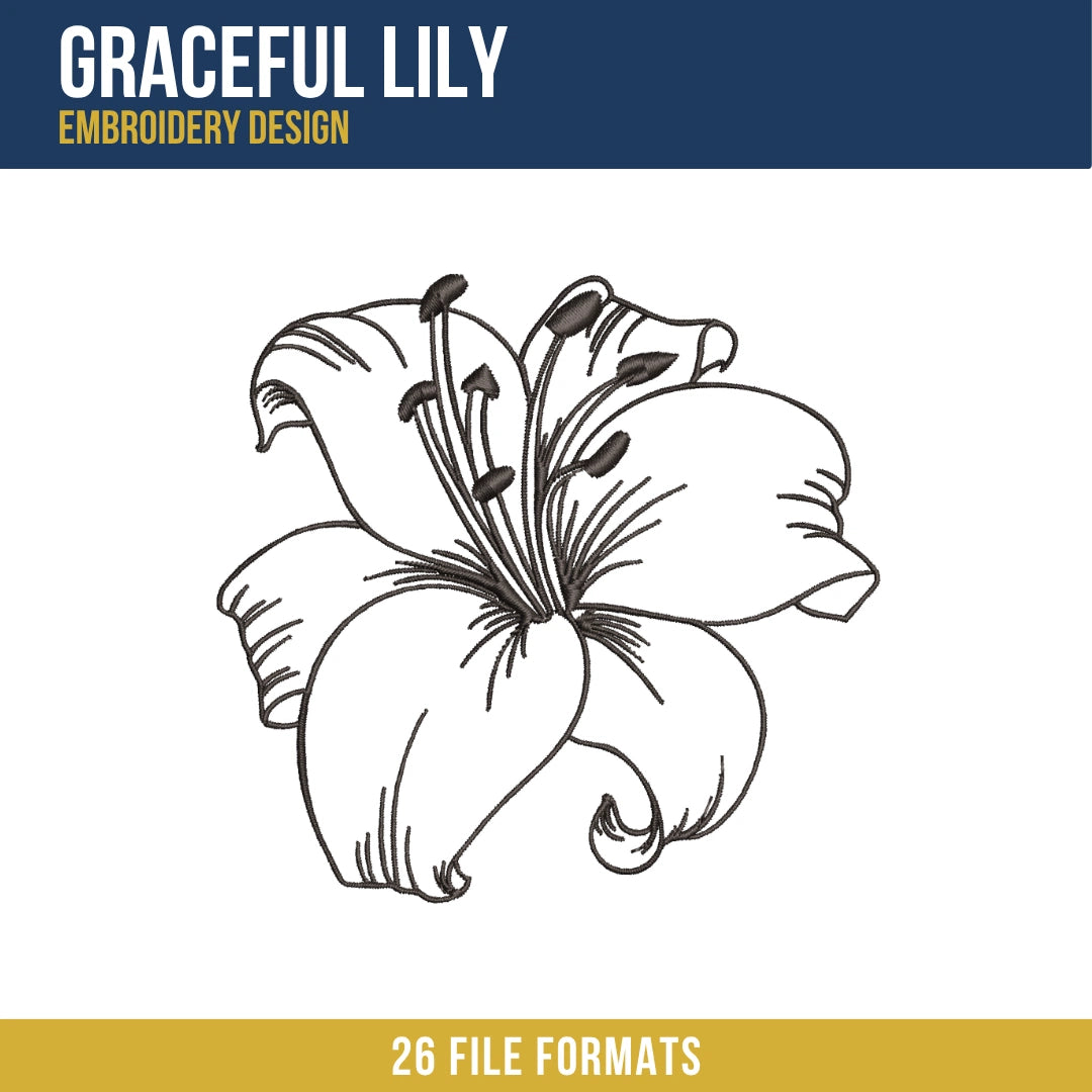 Graceful Lily Embroidery Design