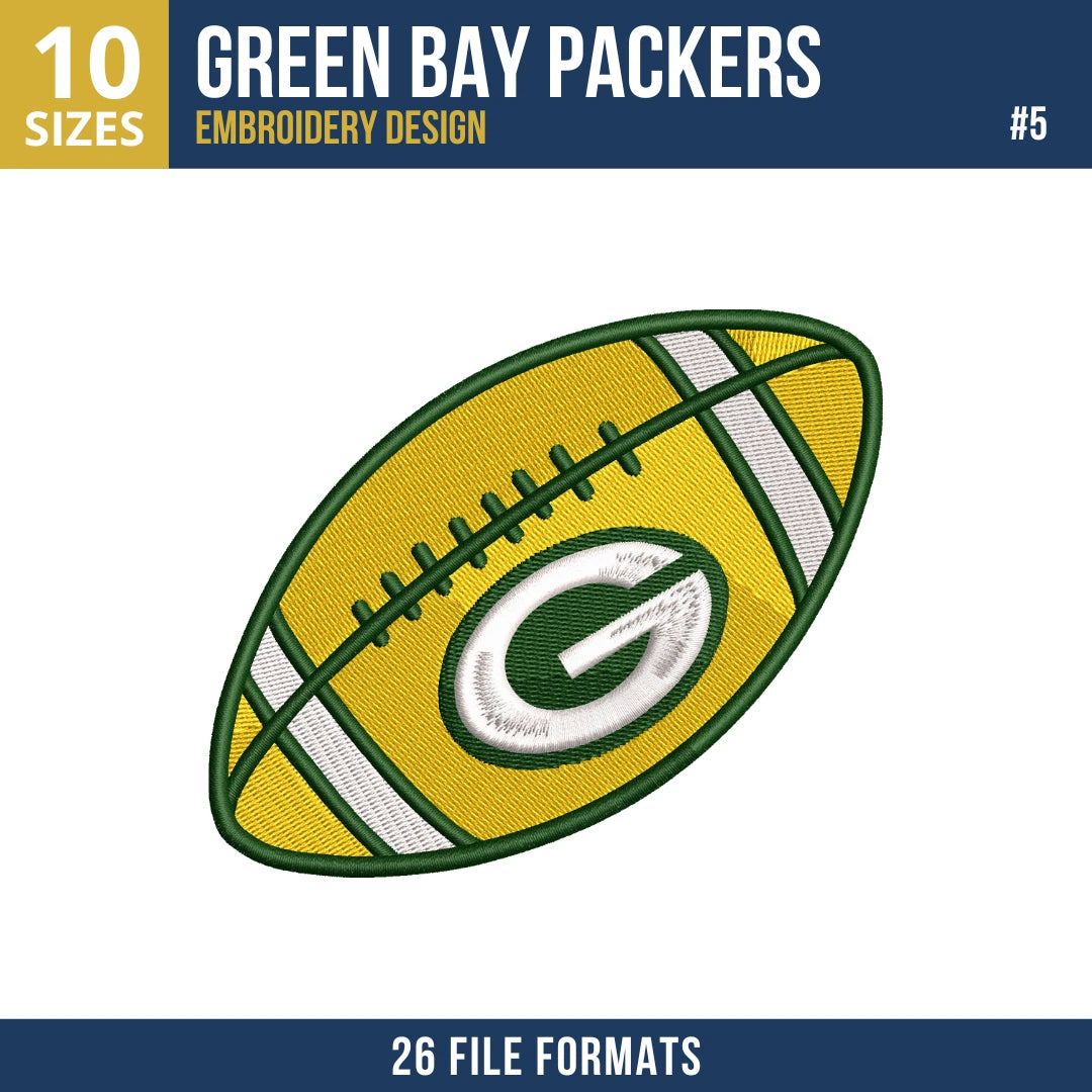 Green Bay Packers Embroidery Bundle 8 Designs