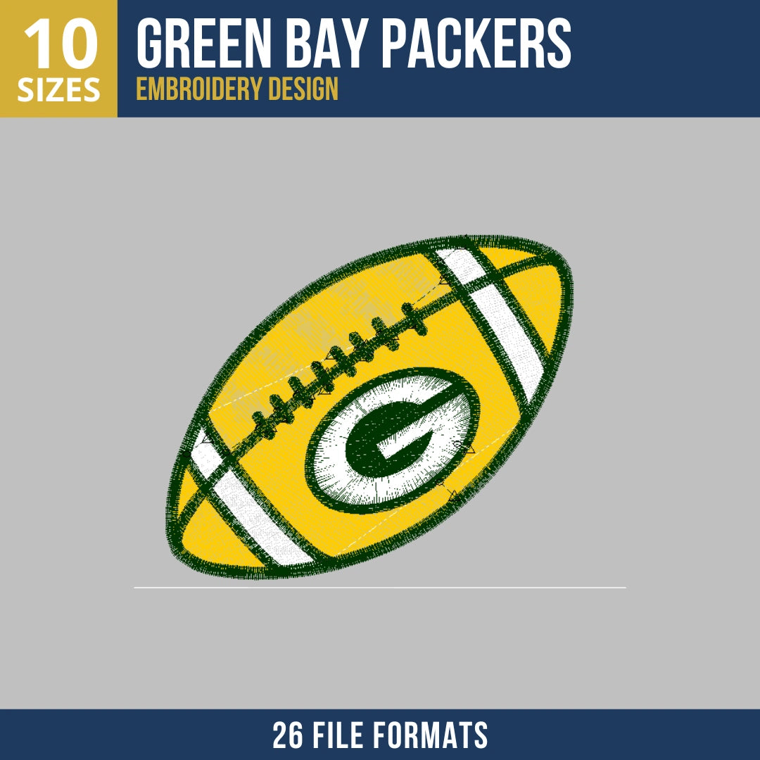 Green Bay Packers Football G Logo Embroidery Design