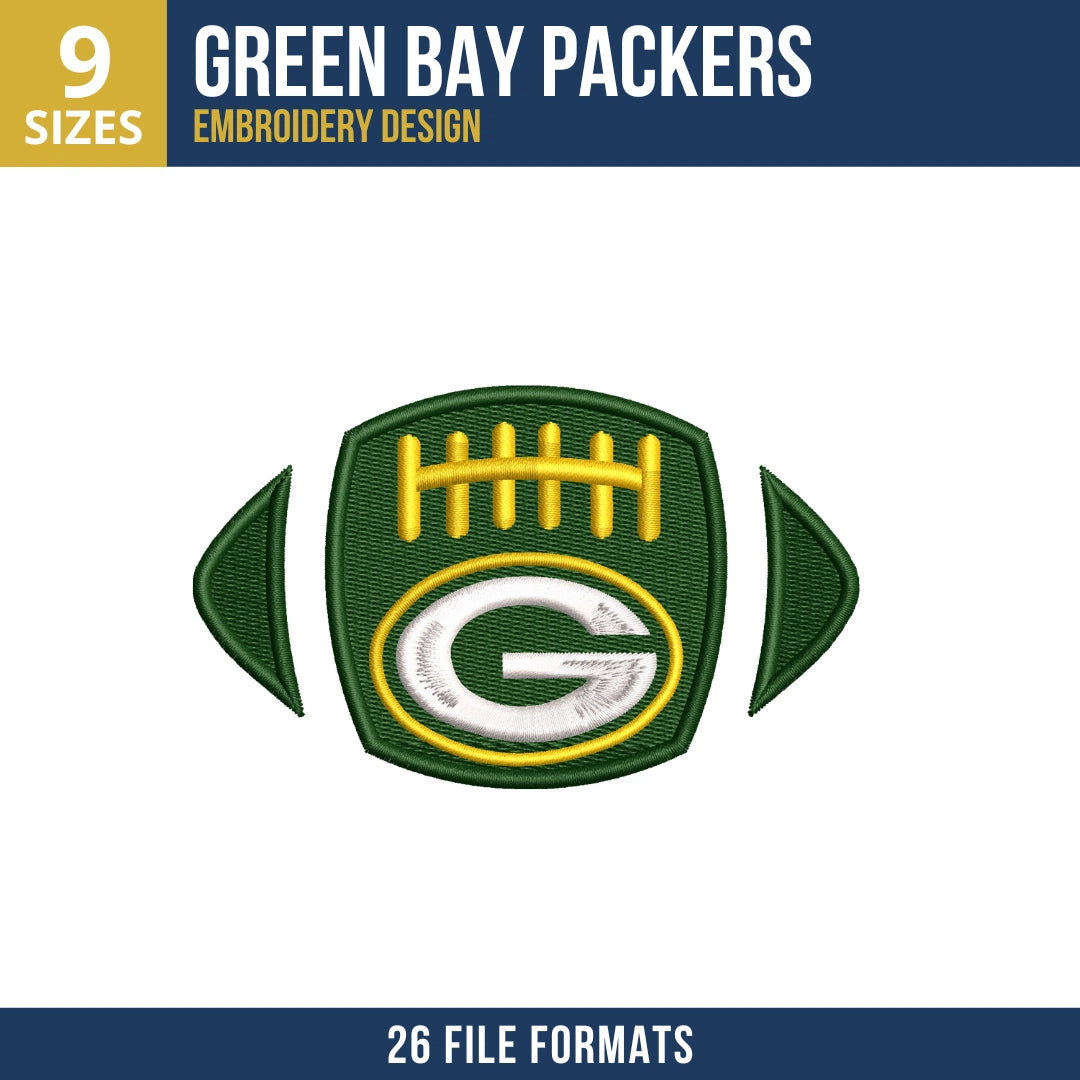 Green Bay Packers Football Badge G Logo Embroidery Design