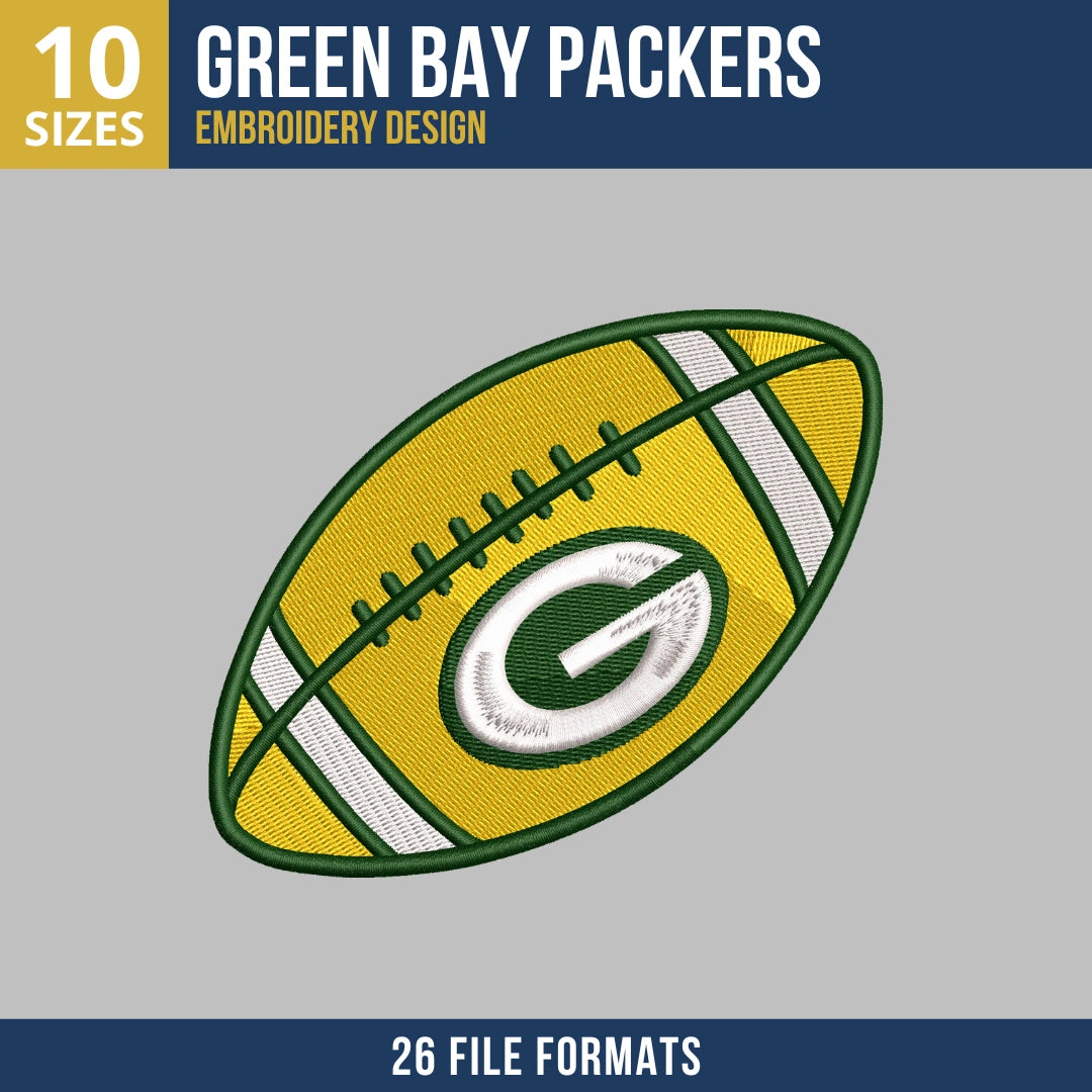 Green Bay Packers Football G Logo Embroidery Design