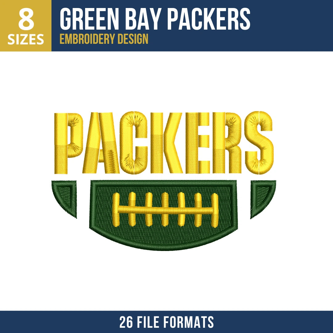 Green Bay Packers Football Panel Embroidery Design