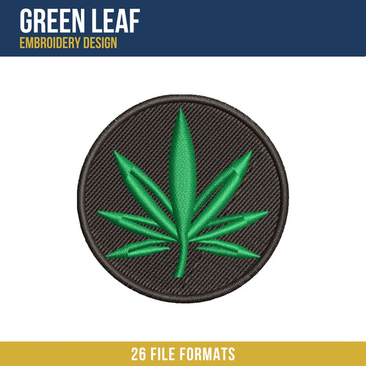 Green Leaf Embroidery Design
