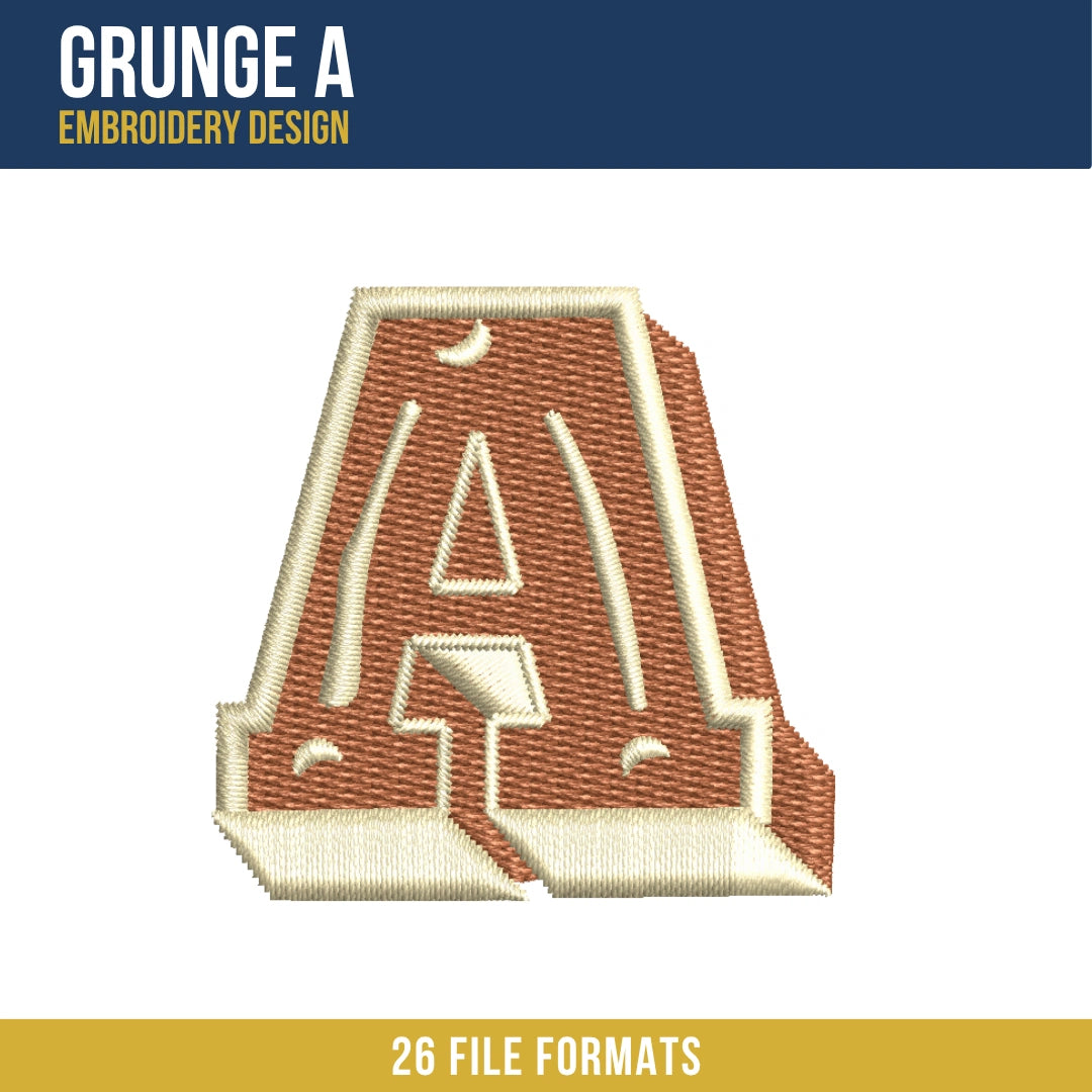 Grunge A Embroidery Design