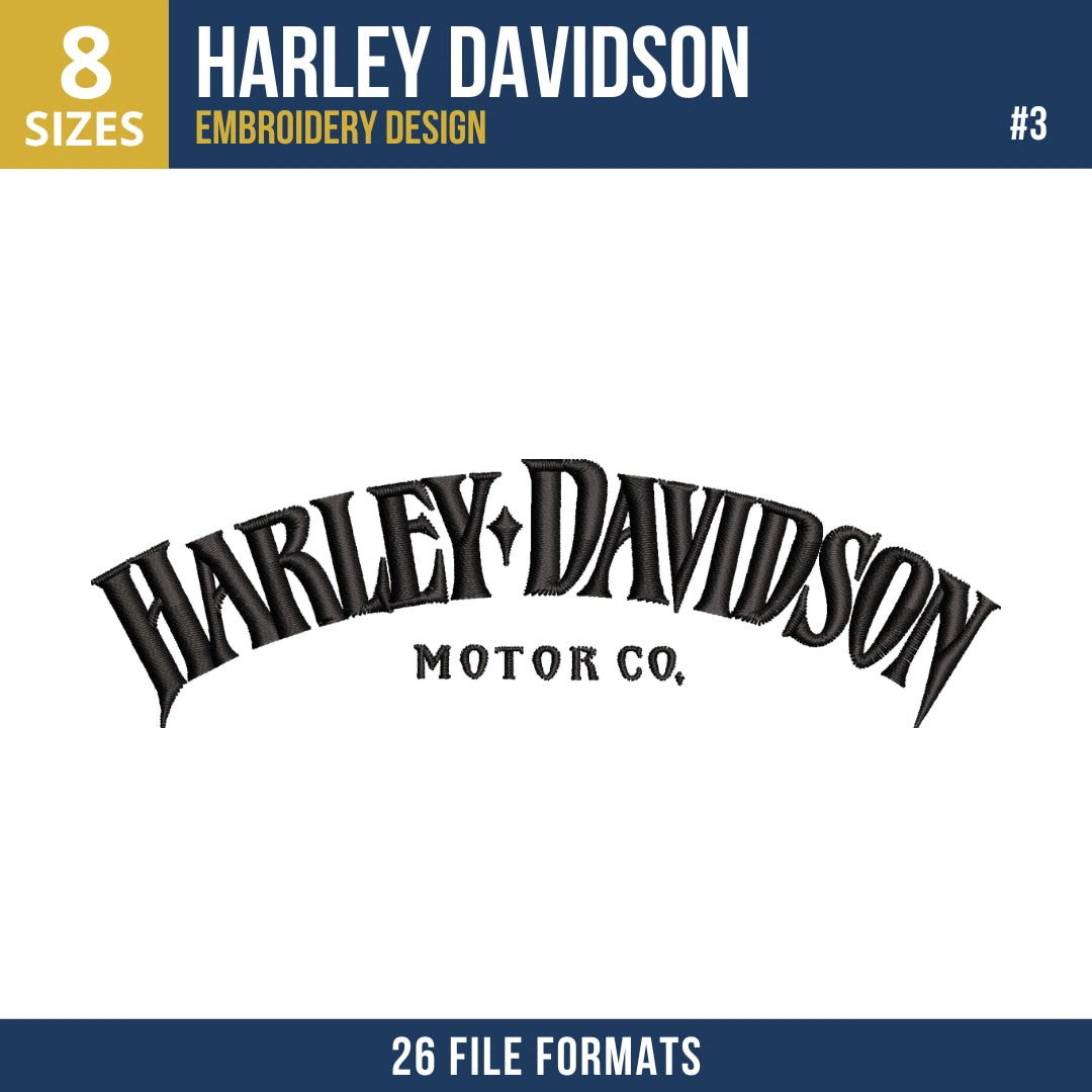 Harley-Davidson Embroidery Design Bundle