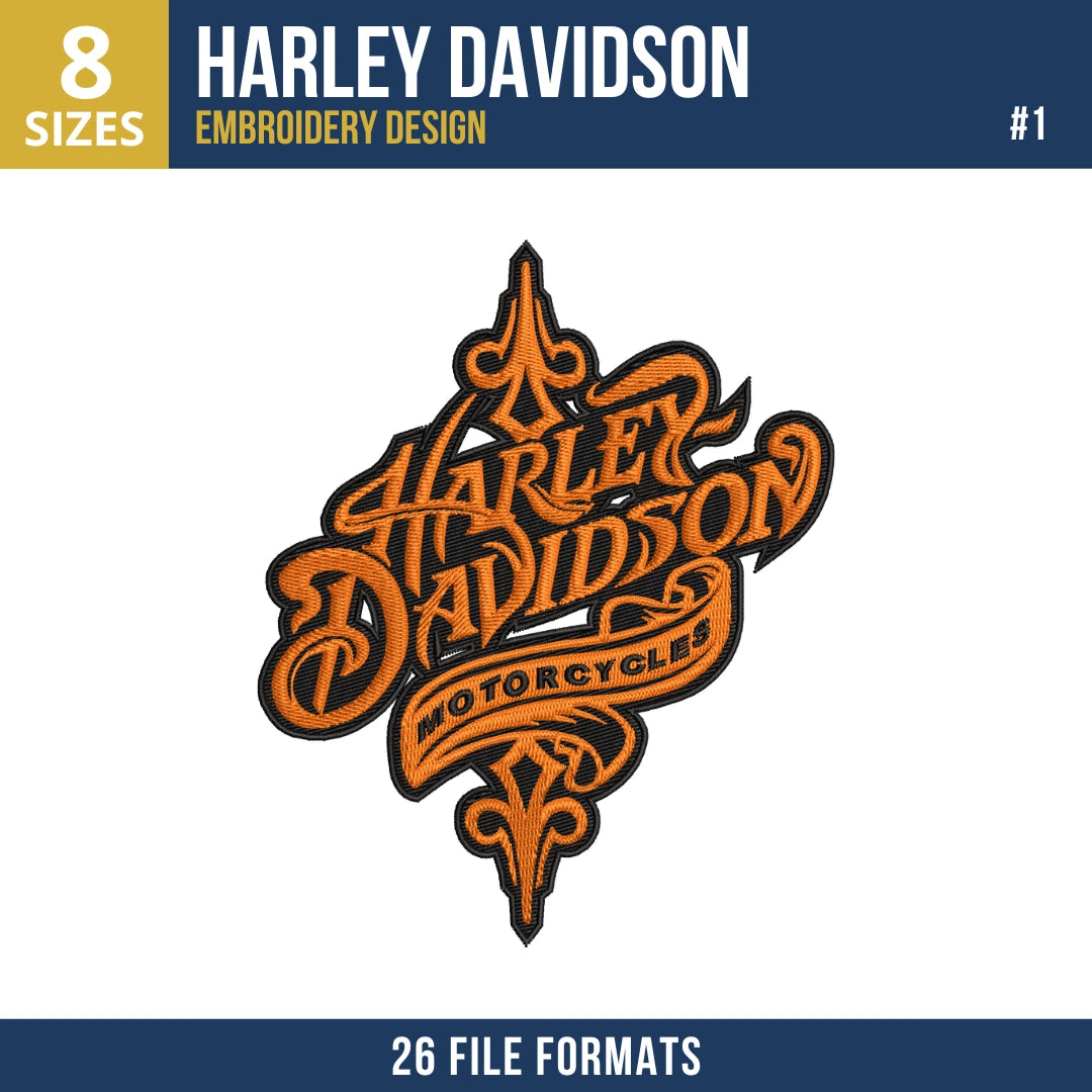 Harley-Davidson Embroidery Design Bundle