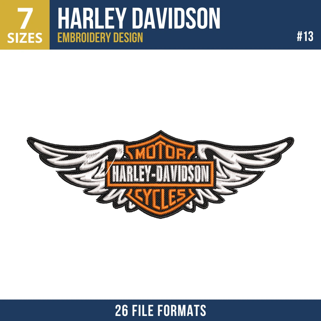 Harley-Davidson Embroidery Design Bundle