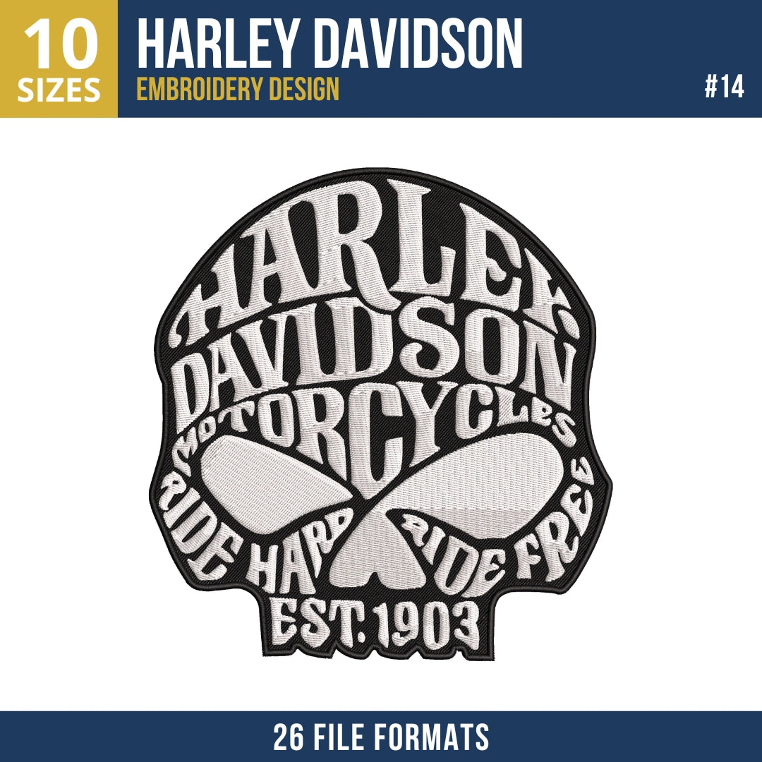 Harley-Davidson Embroidery Design Bundle