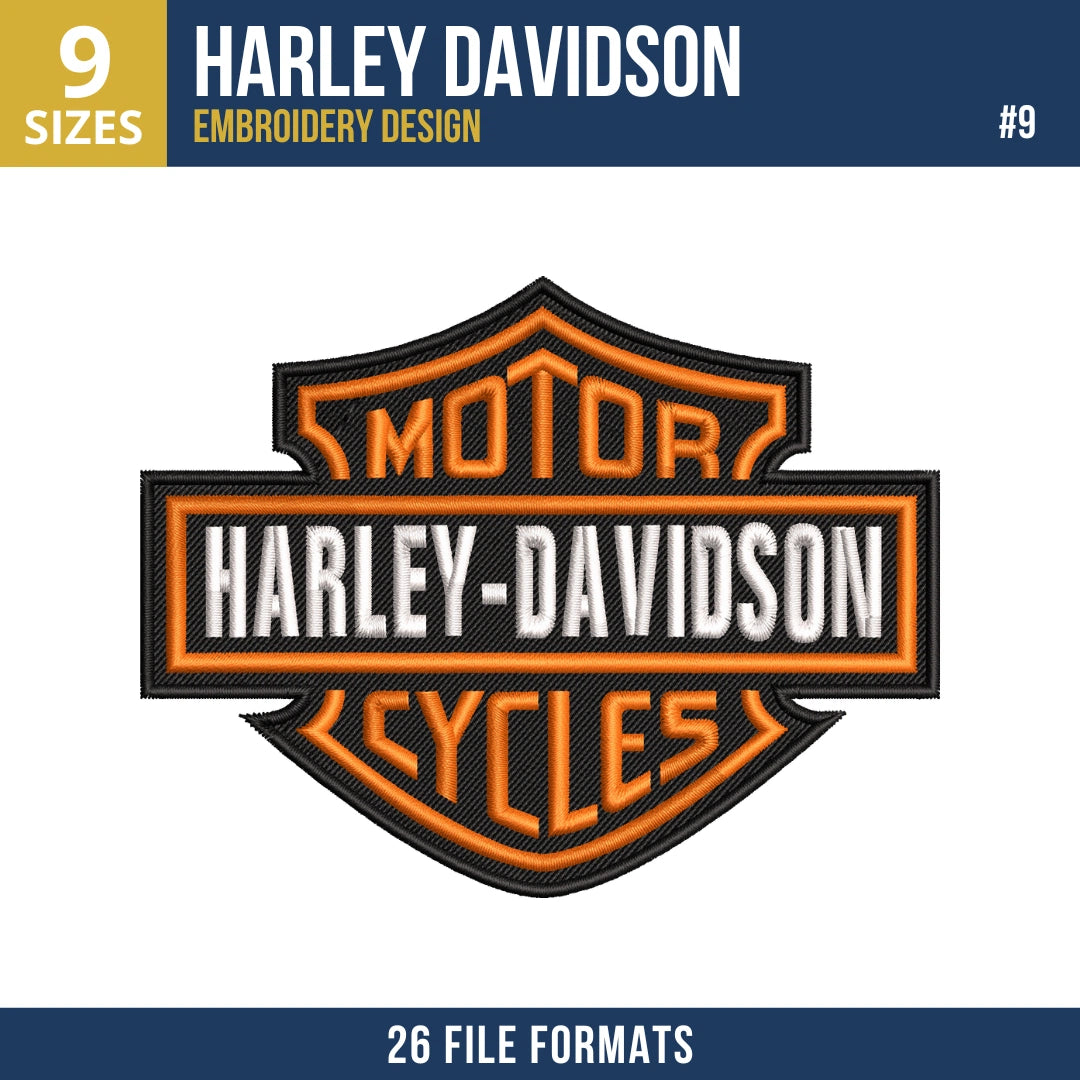 Harley-Davidson Embroidery Design Bundle