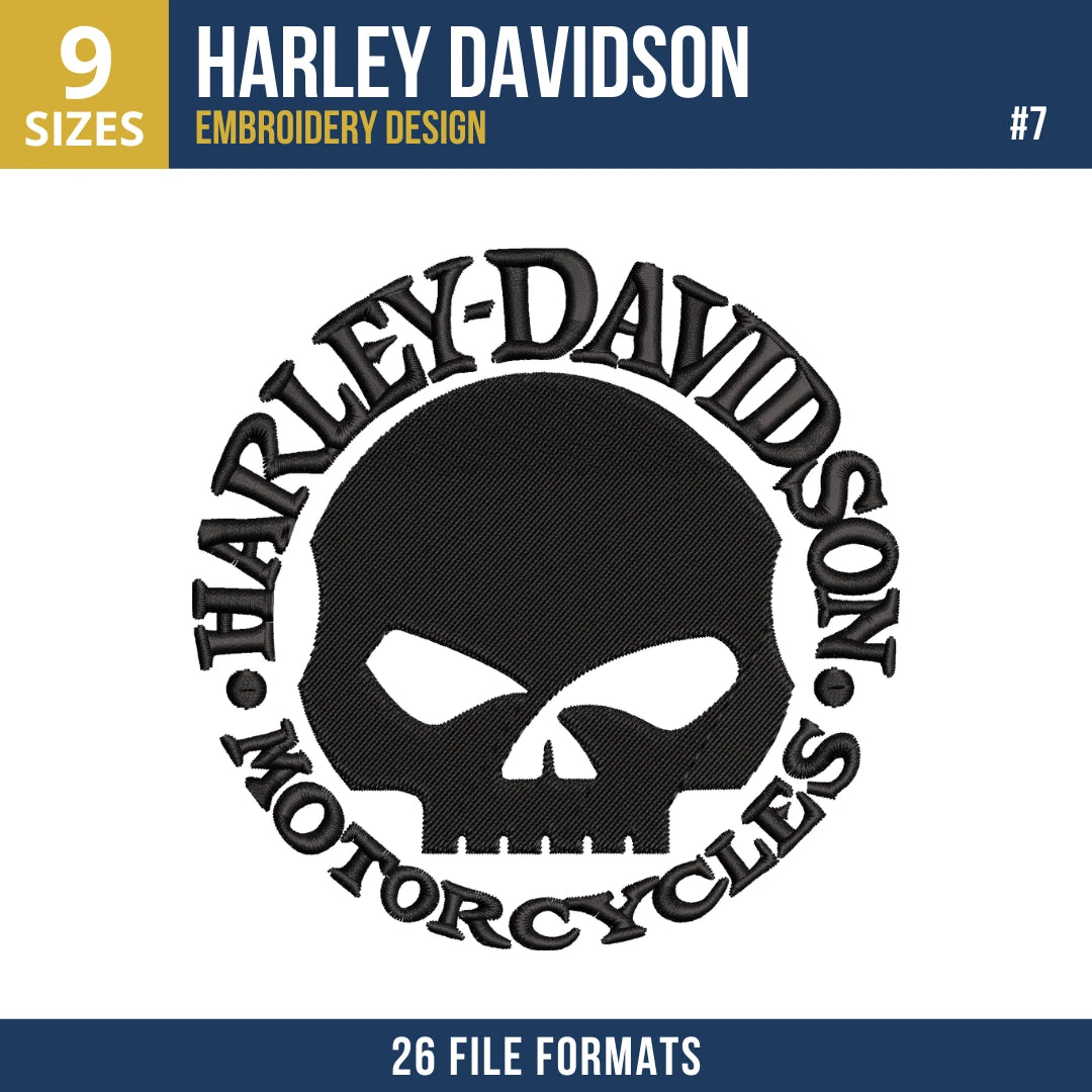 Harley-Davidson Embroidery Design Bundle