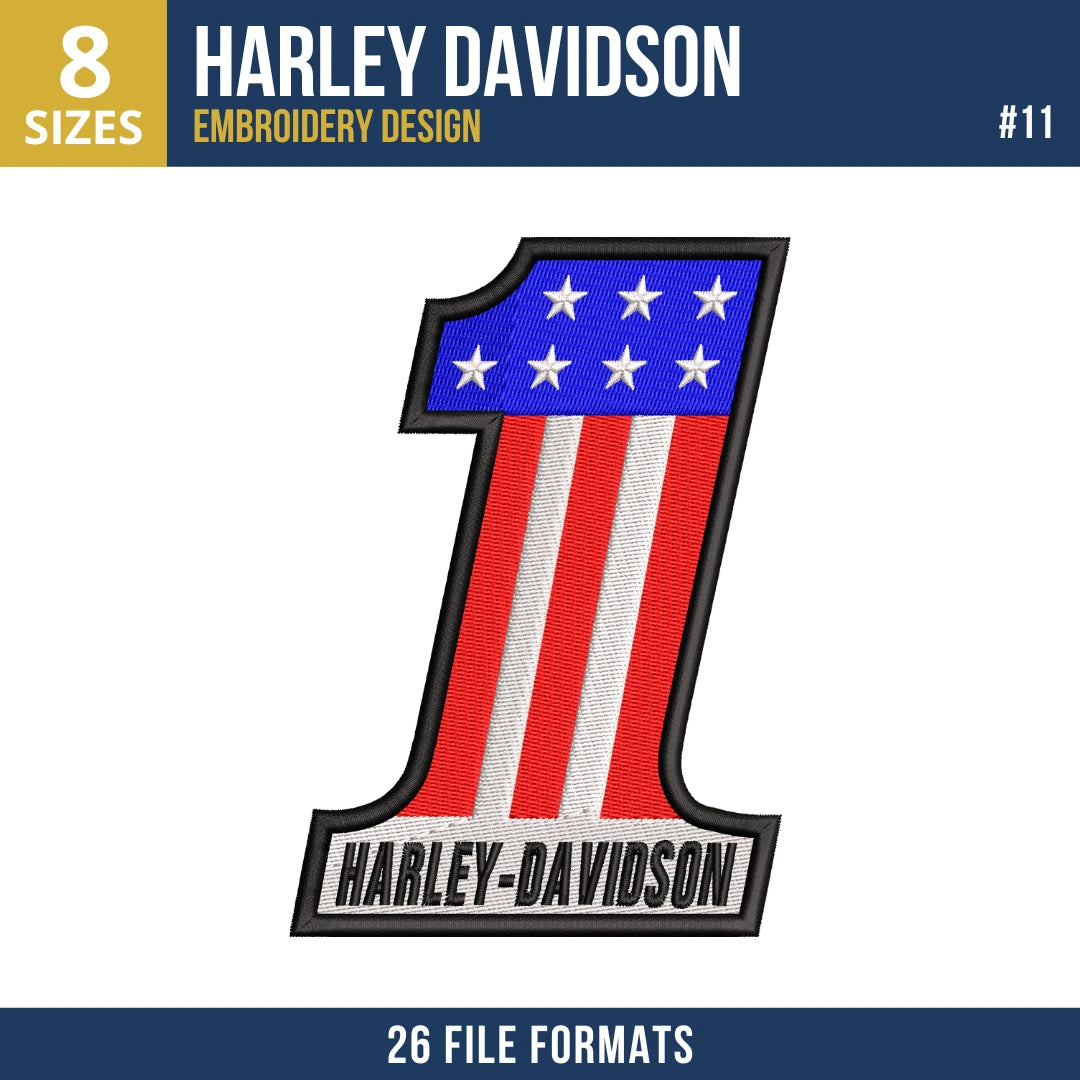 Harley-Davidson Embroidery Design Bundle