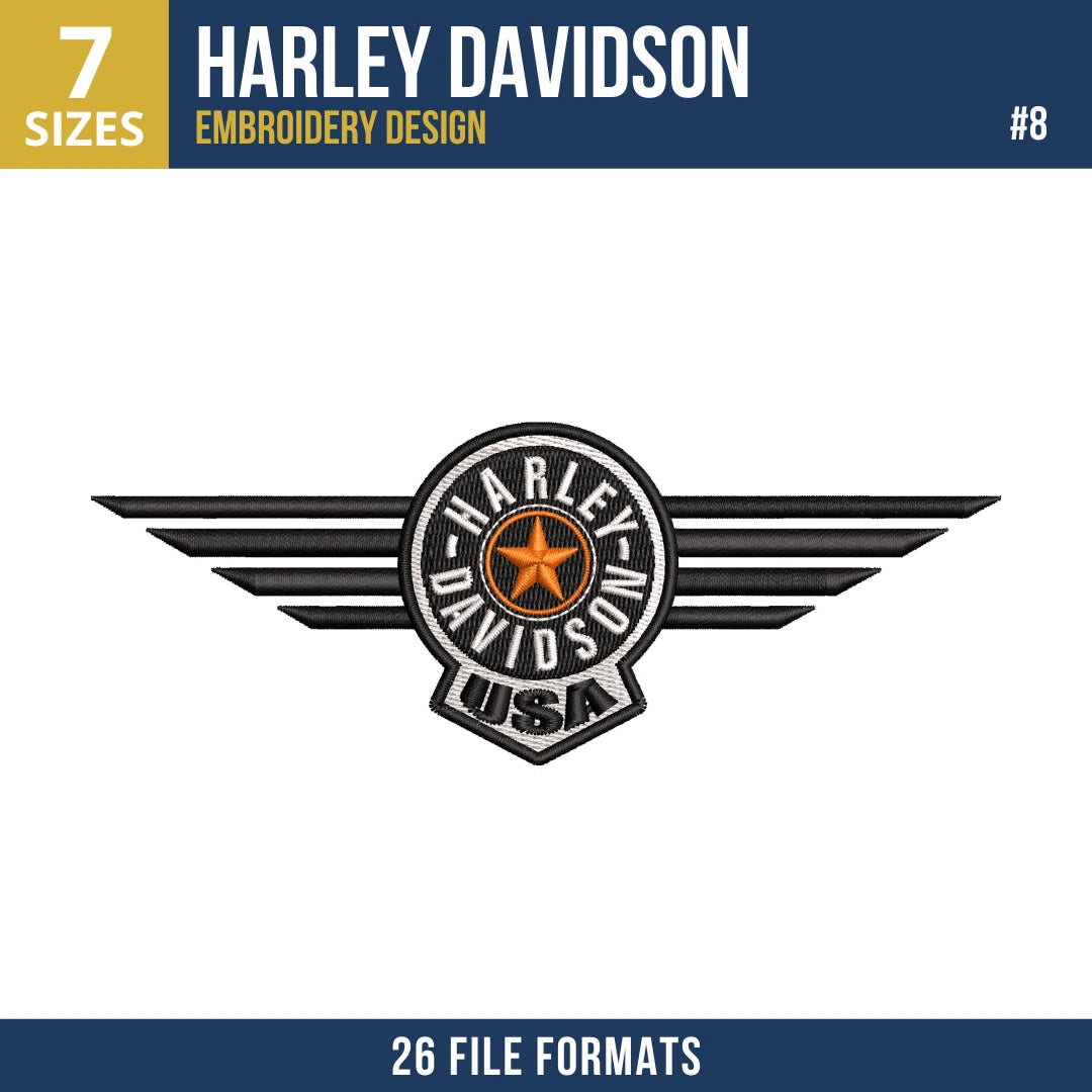 Harley-Davidson Embroidery Design Bundle
