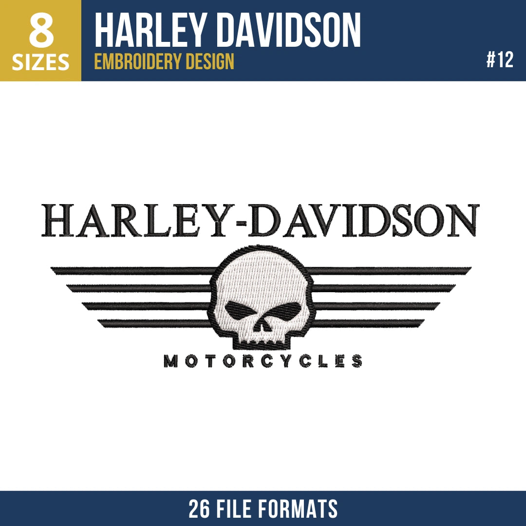 Harley-Davidson Embroidery Design Bundle