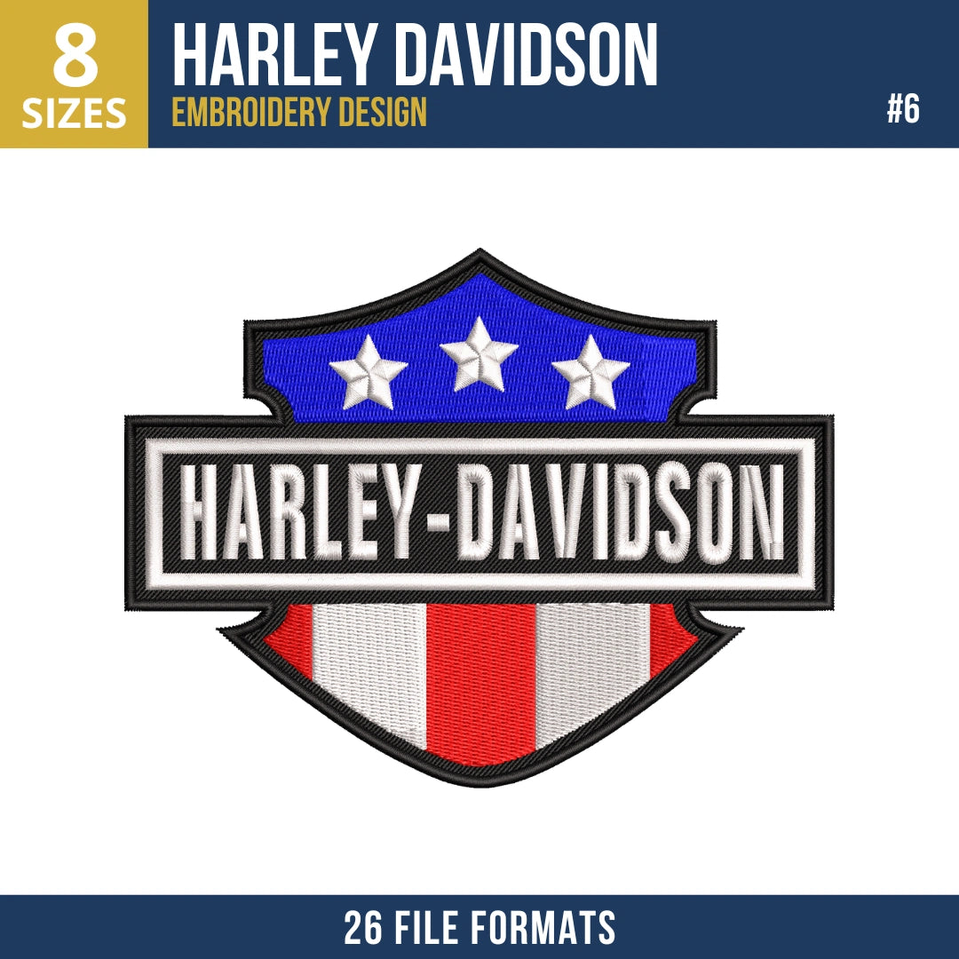 Harley-Davidson Embroidery Design Bundle