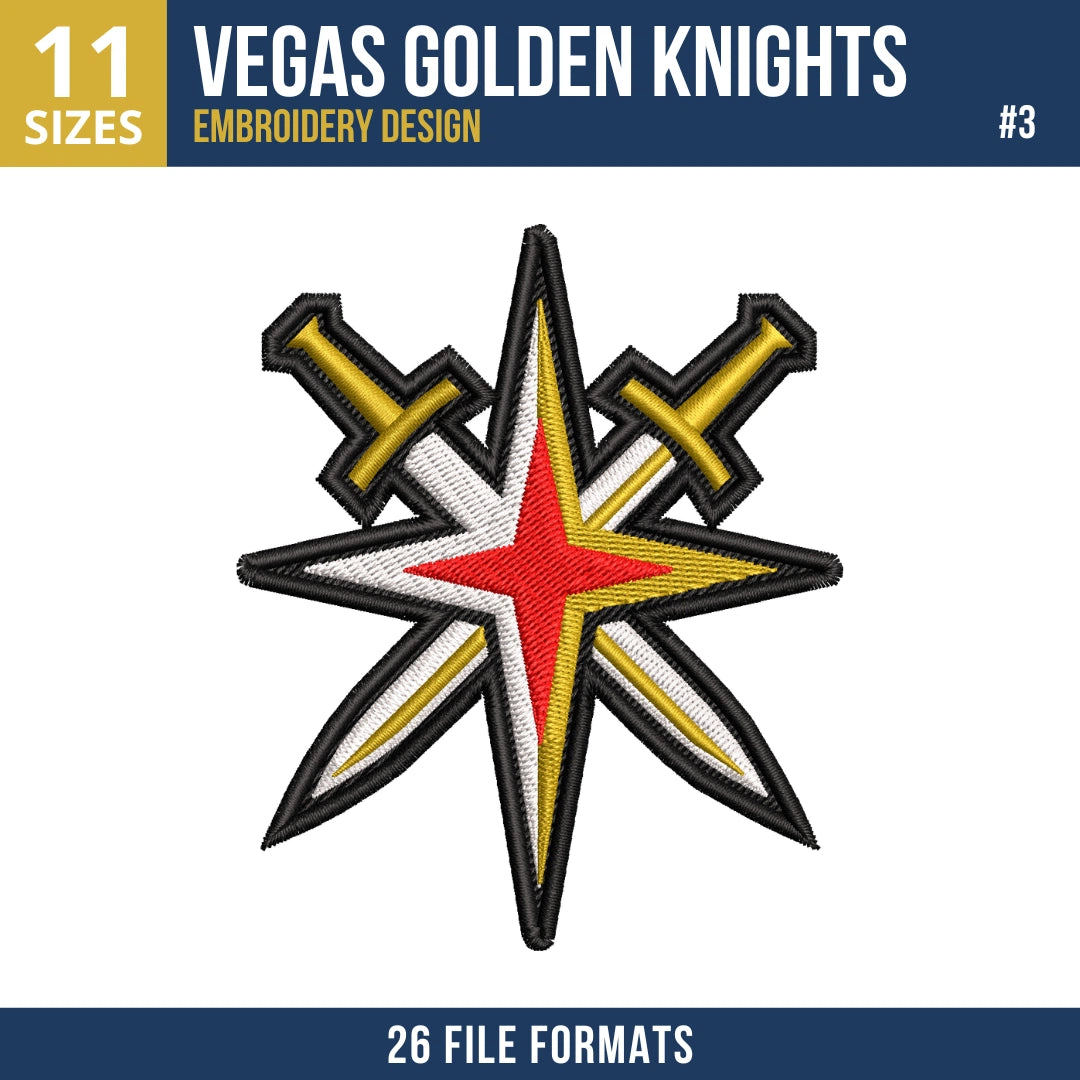 Vegas Golden Knights Embroidery Design Bundle