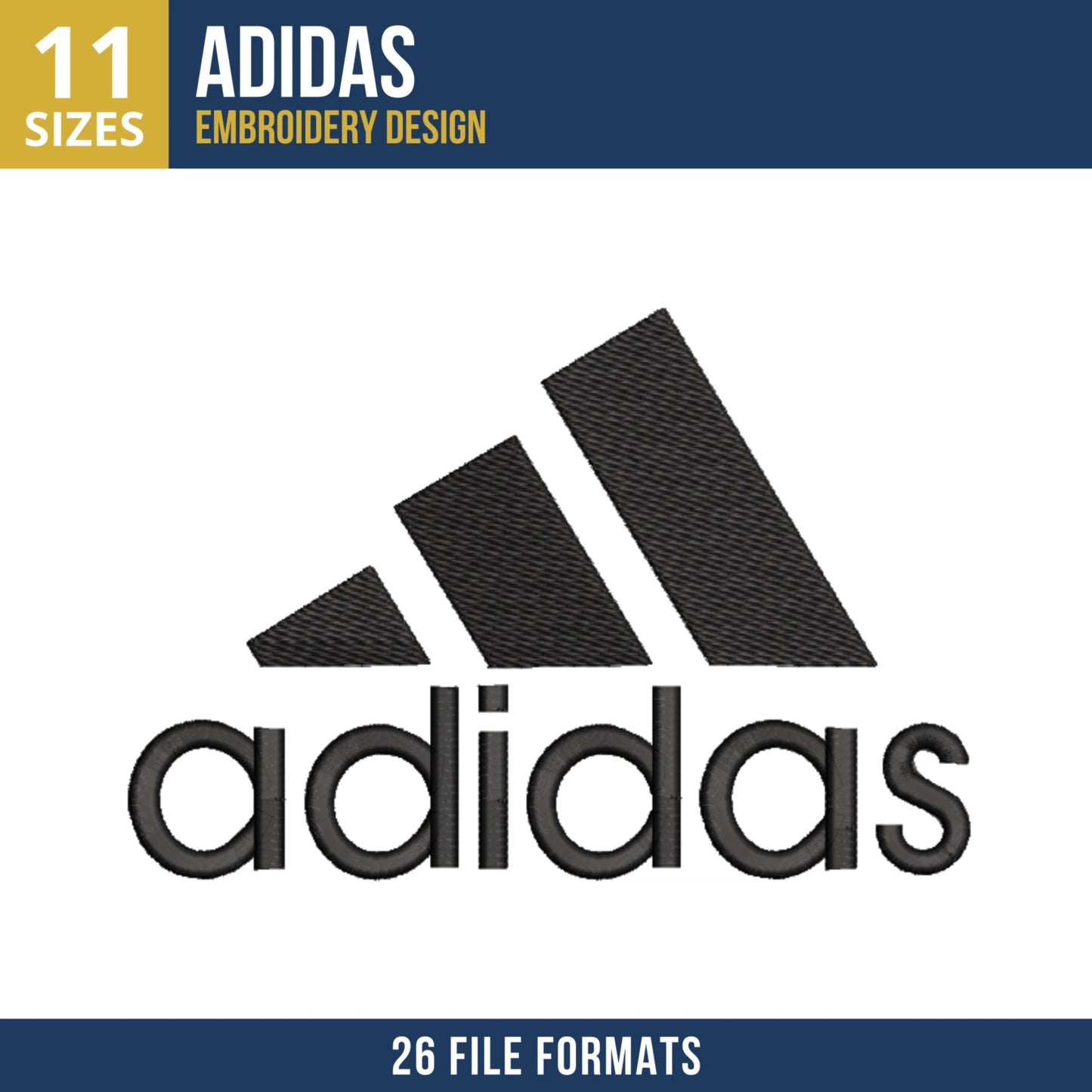 Adidas Three Stripes Embroidery Design 