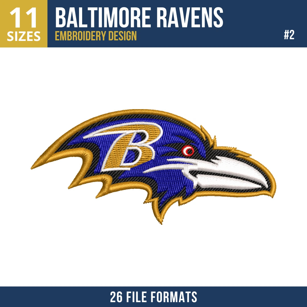 Baltimore Ravens Embroidery Design Bundle