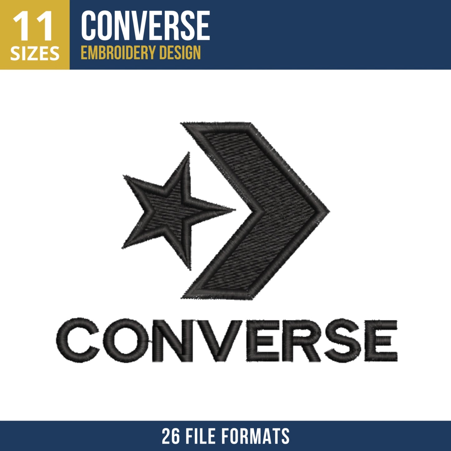 Converse Star Chevron Symbol Embroidery Design