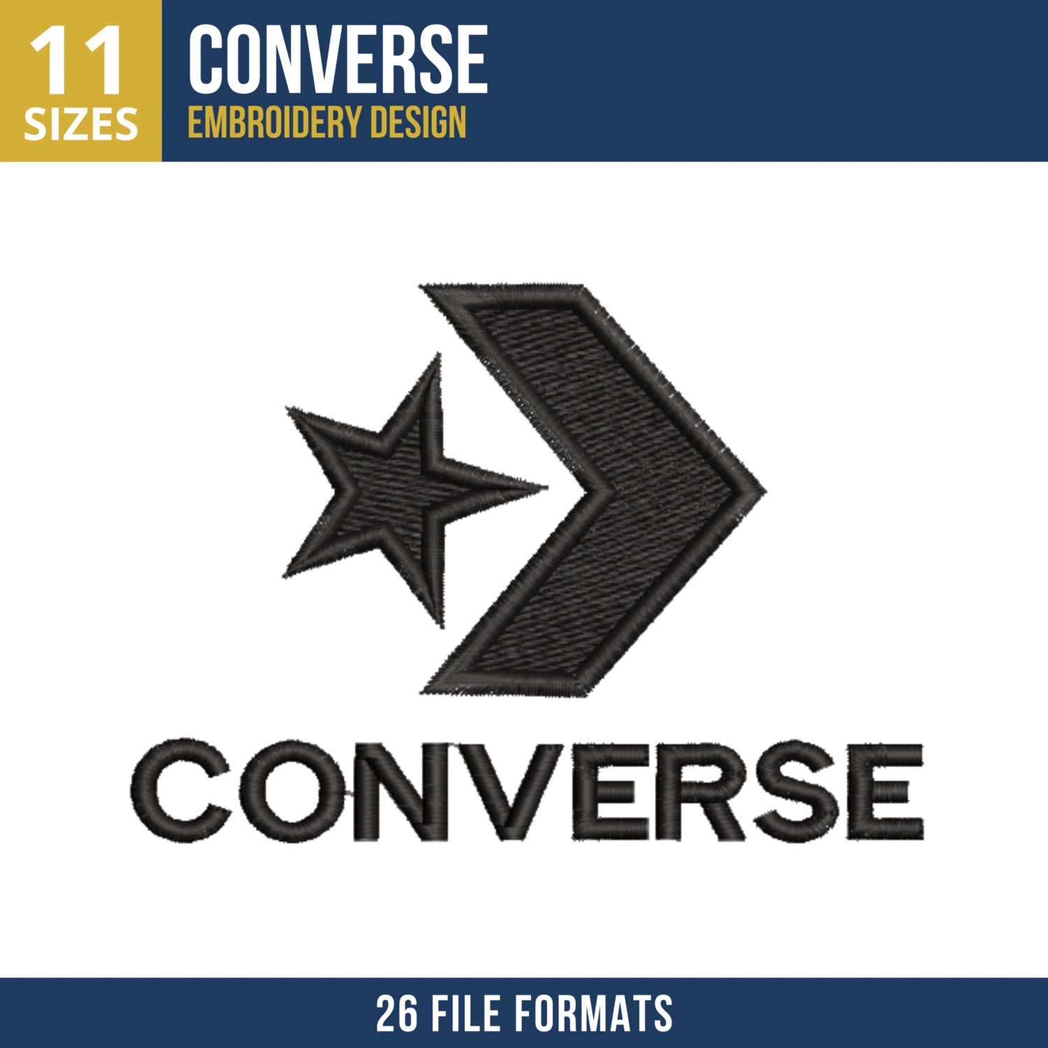 Converse Star Chevron Symbol Embroidery Design