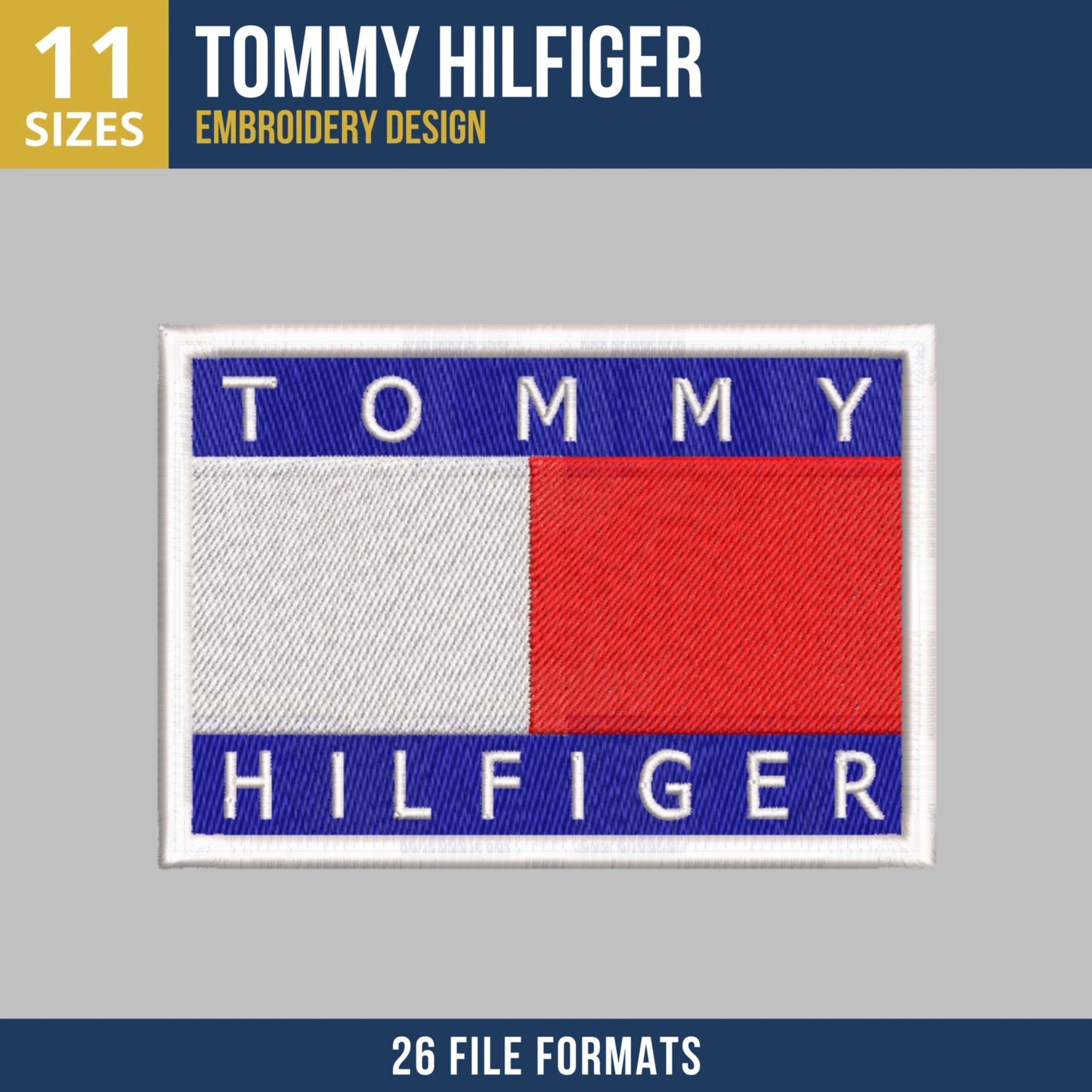 Tommy Hilfiger Flag Logo Embroidery Design