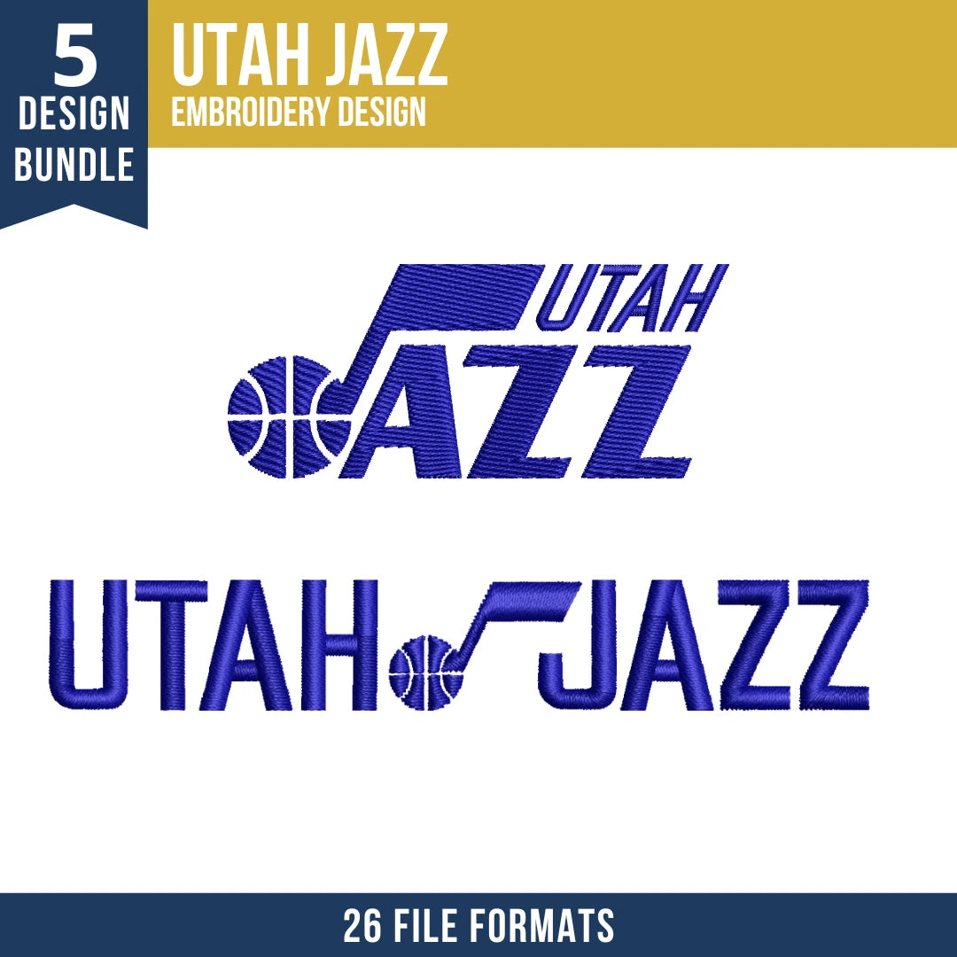 Utah Jazz Embroidery Design Bundle