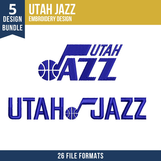 Utah Jazz Embroidery Design Bundle