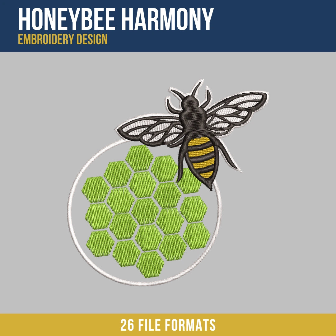 Honeybee Harmony Embroidery Design