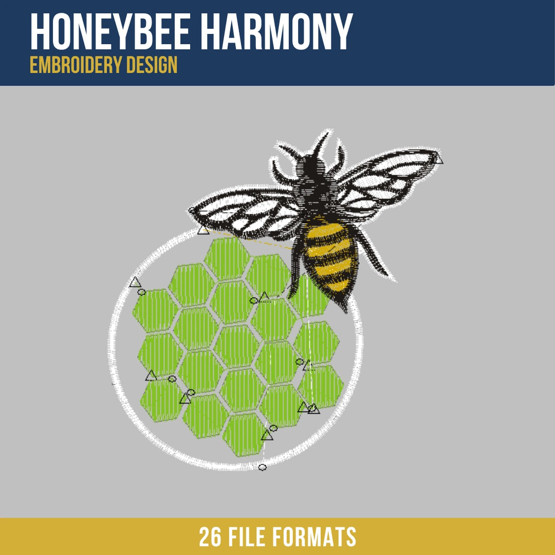 Honeybee Harmony Embroidery Design