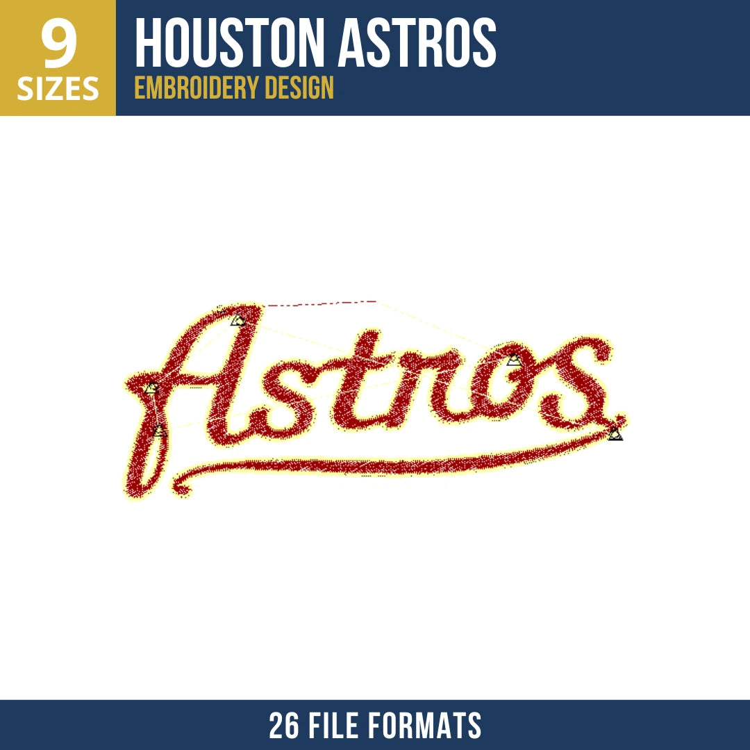 Houston Astros Throwback Script Embroidery Design