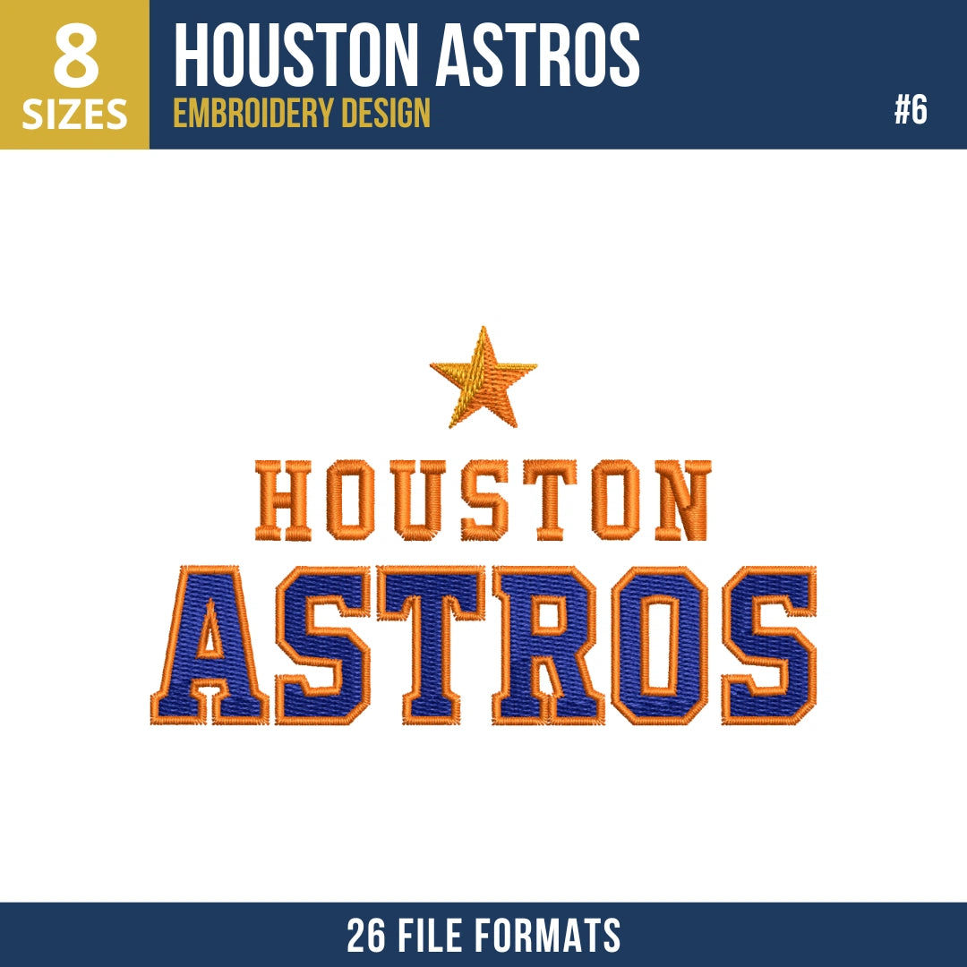 Houston Astros Embroidery Bundle | 10 MLB Designs