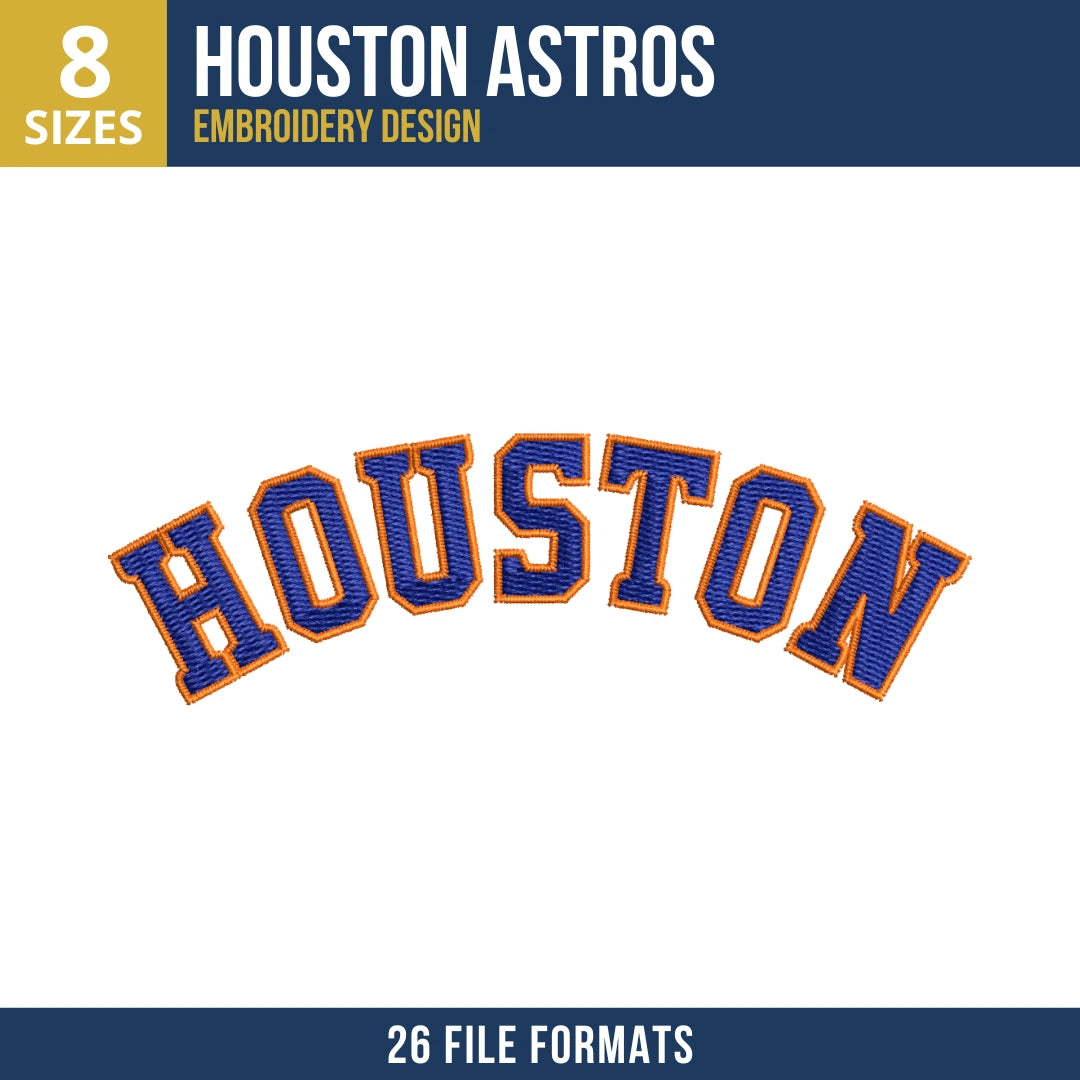 Houston Astros Arched Wordmark Embroidery Design